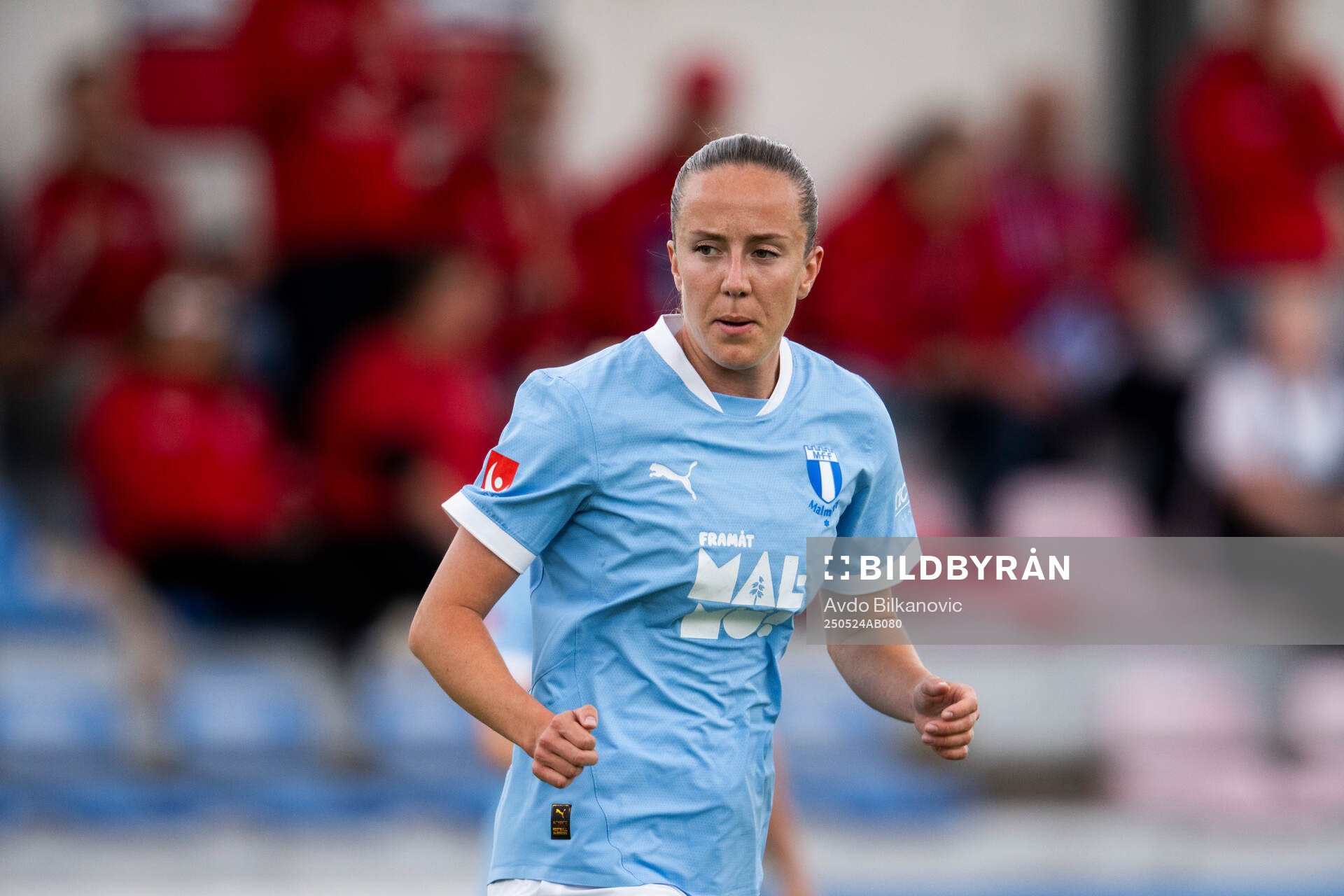 Malmö FFs Anna Plantin under fotbollsmatchen i Damallsvenskan mellan Vittsjö och Malmö FF den 24 maj 2025 i Vittsjö. 