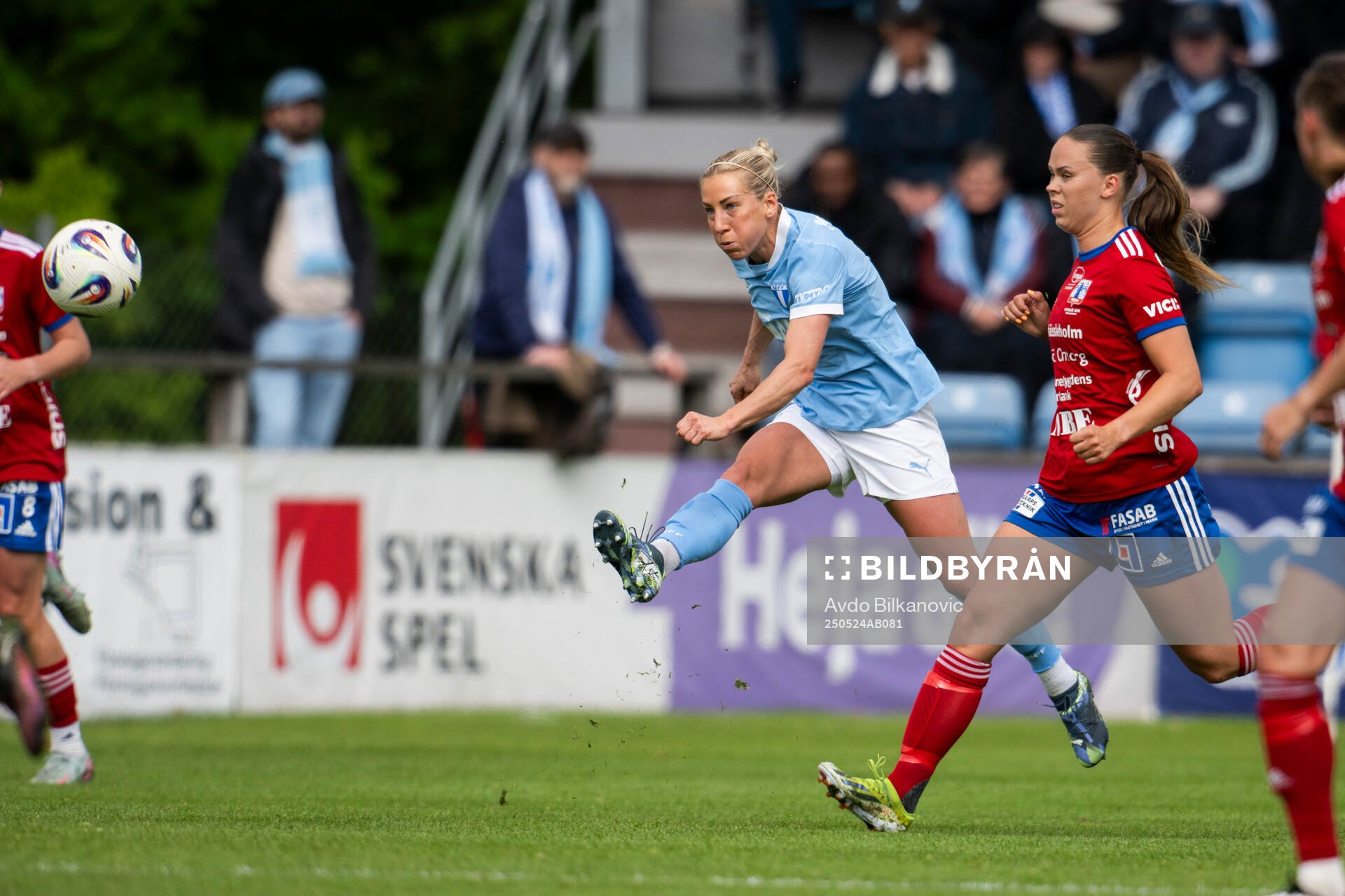 Malmö FFs Mia Persson under fotbollsmatchen i Damallsvenskan mellan Vittsjö och Malmö FF den 24 maj 2025 i Vittsjö. 