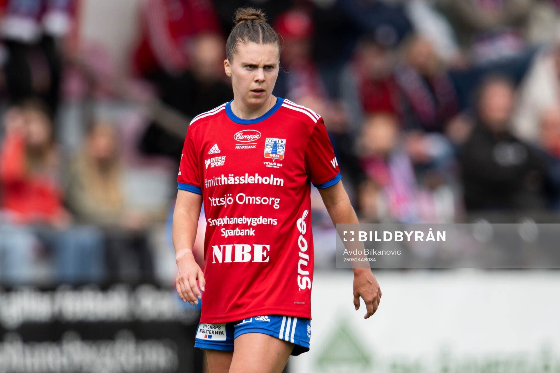 Vittsjös Anna Haddock under fotbollsmatchen i Damallsvenskan mellan Vittsjö och Malmö FF den 24 maj 2025 i Vittsjö. 