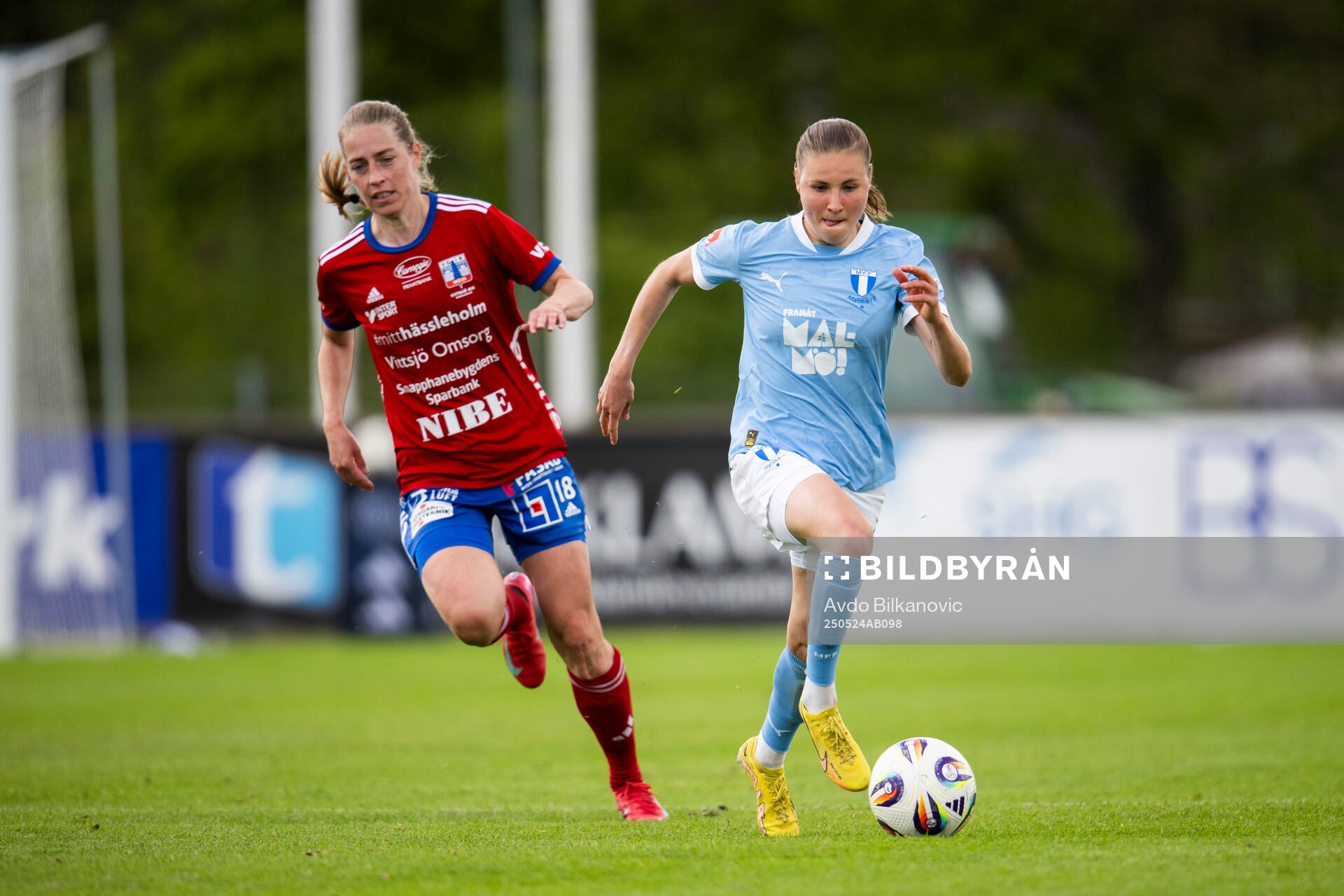 Malmö FFs Katariina Kosola under fotbollsmatchen i Damallsvenskan mellan Vittsjö och Malmö FF den 24 maj 2025 i Vittsjö. 