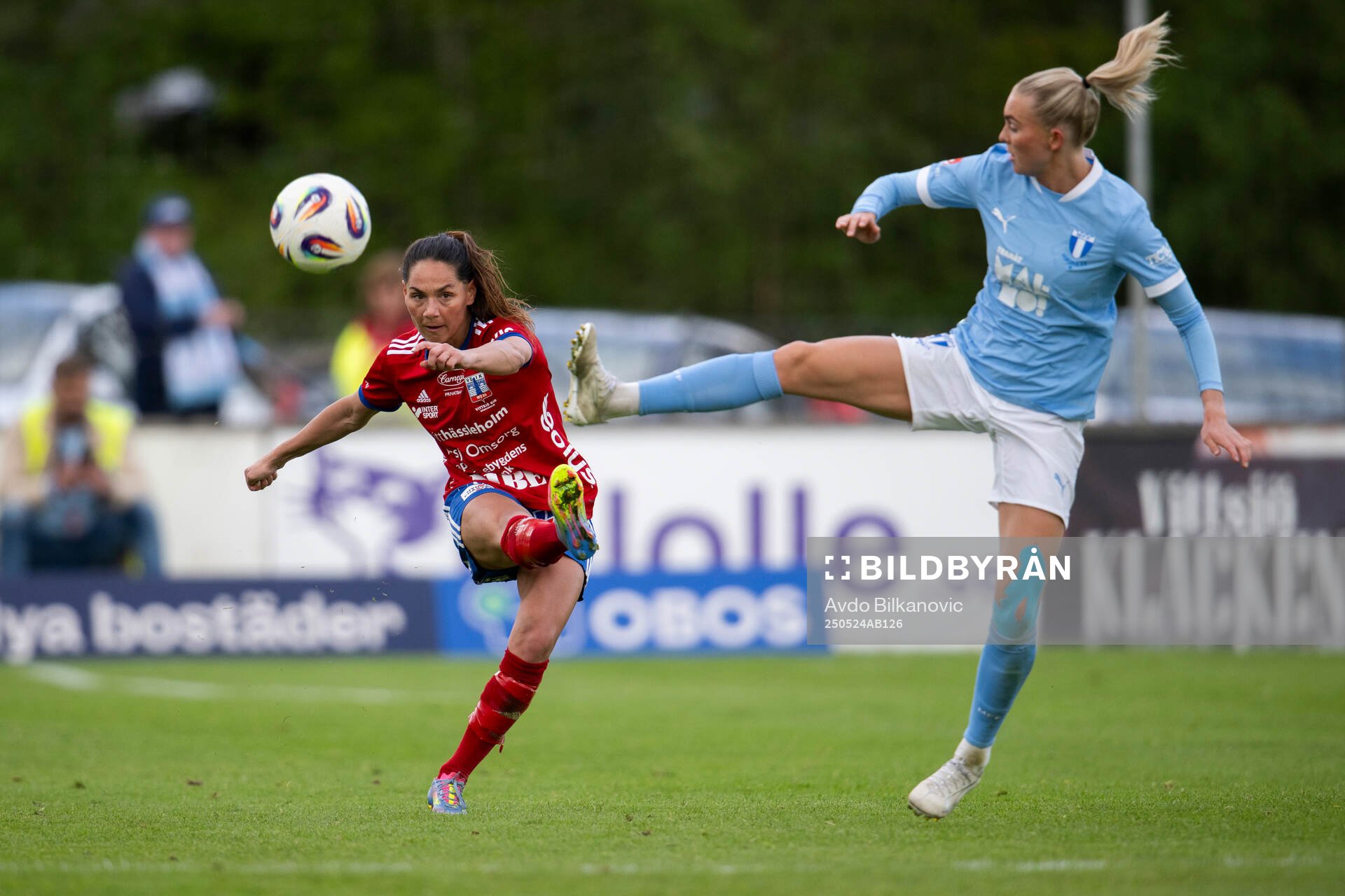 Vittsjös Elisabet Klinga under fotbollsmatchen i Damallsvenskan mellan Vittsjö och Malmö FF den 24 maj 2025 i Vittsjö. 