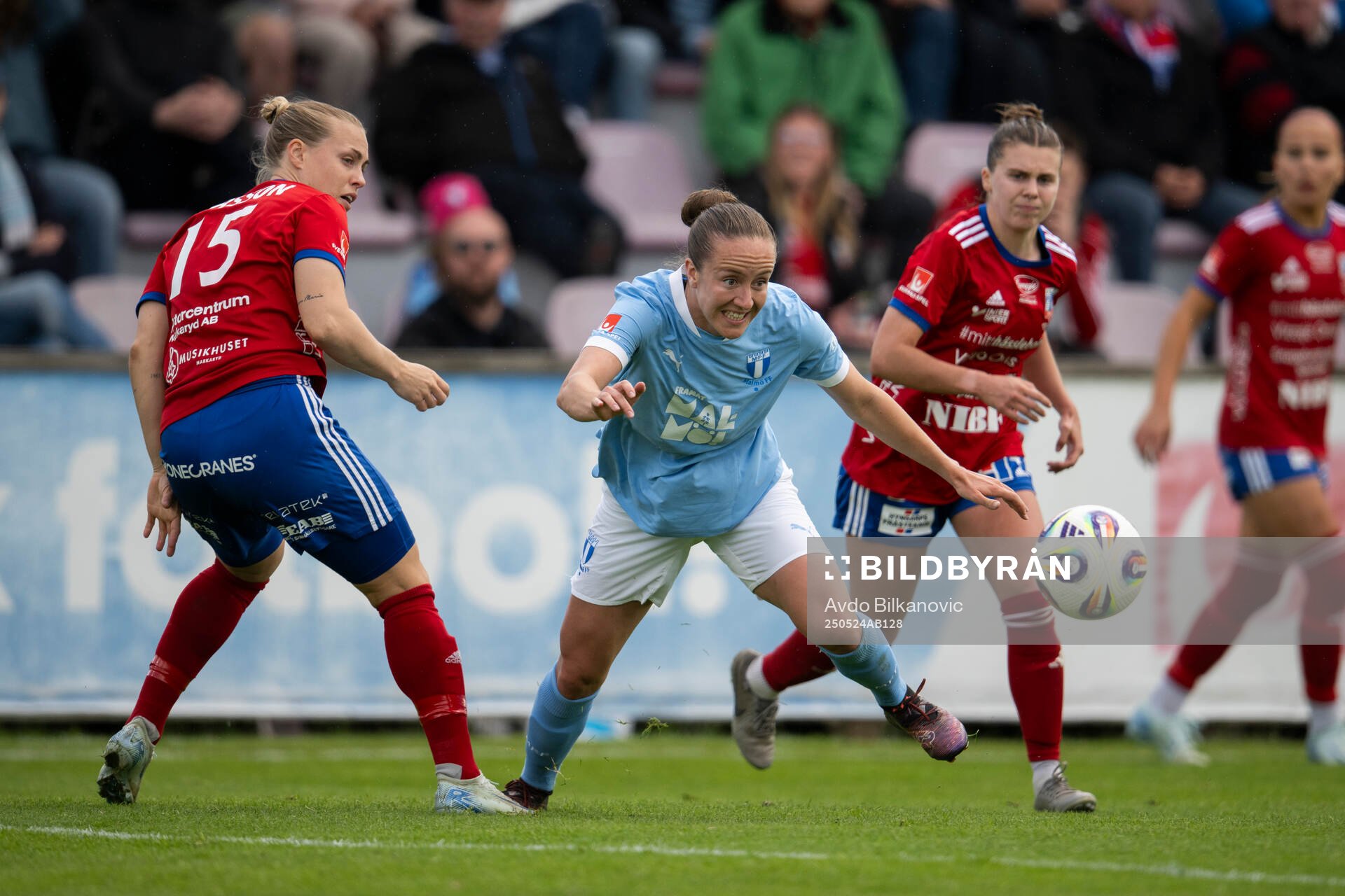 Malmö FFs Anna Plantin under fotbollsmatchen i Damallsvenskan mellan Vittsjö och Malmö FF den 24 maj 2025 i Vittsjö. 