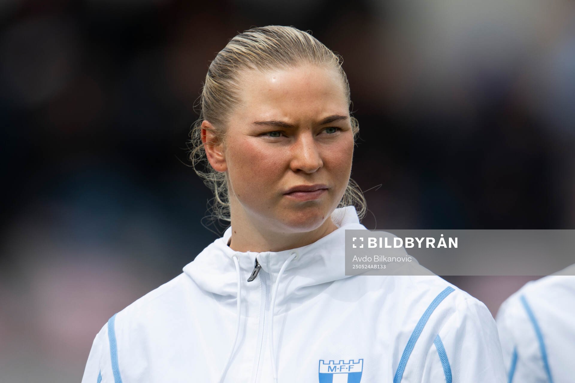 Malmö FFs Ellen Löfqvist under fotbollsmatchen i Damallsvenskan mellan Vittsjö och Malmö FF den 24 maj 2025 i Vittsjö. 