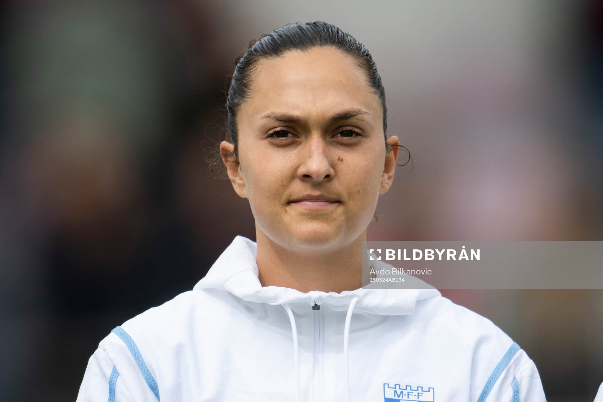 Malmö FFs Isabella D'Aquila under fotbollsmatchen i Damallsvenskan mellan Vittsjö och Malmö FF den 24 maj 2025 i Vittsjö. 
