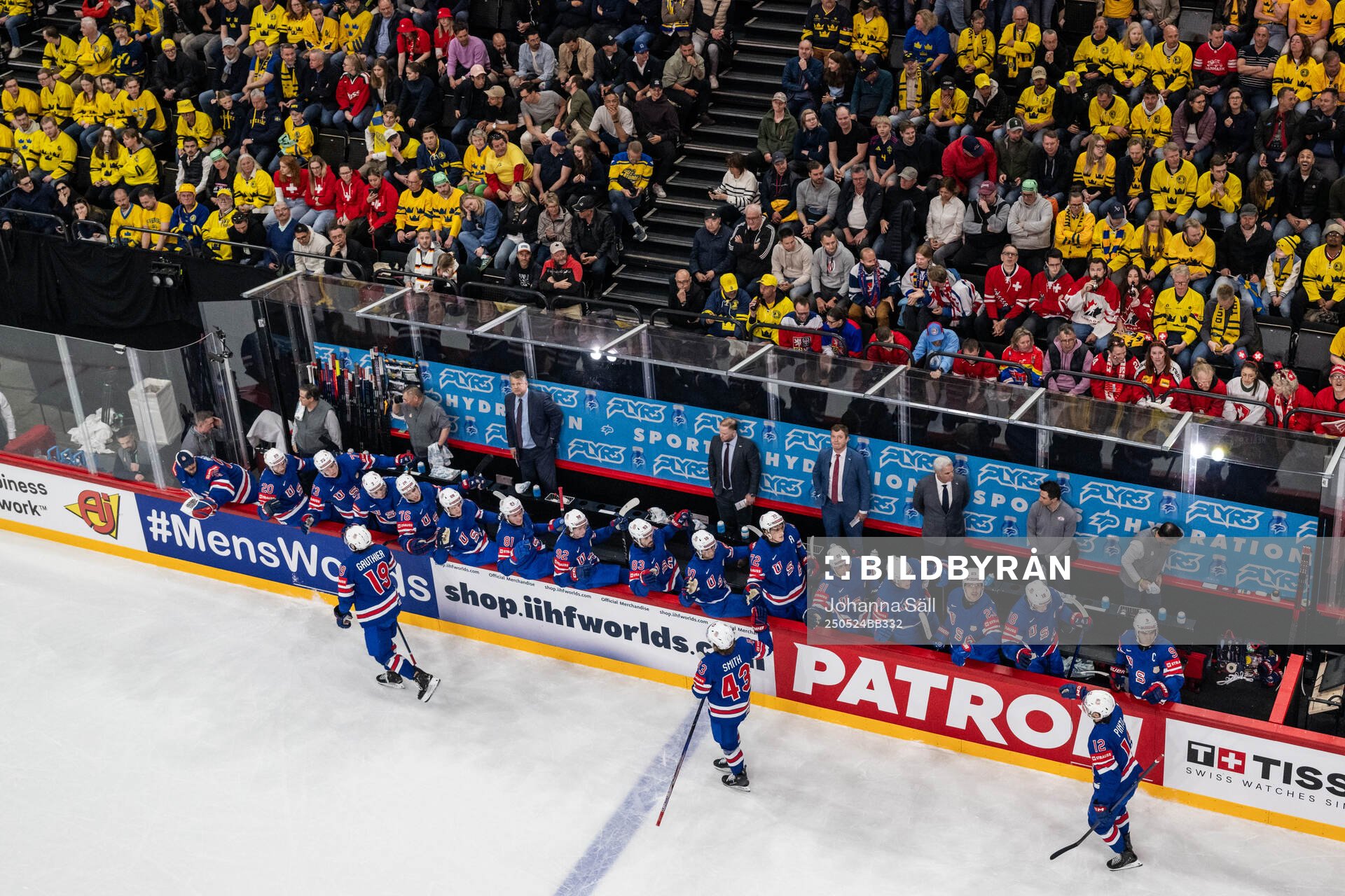 Cutter Gauthier, Will Smith and Shane Pinto of USA