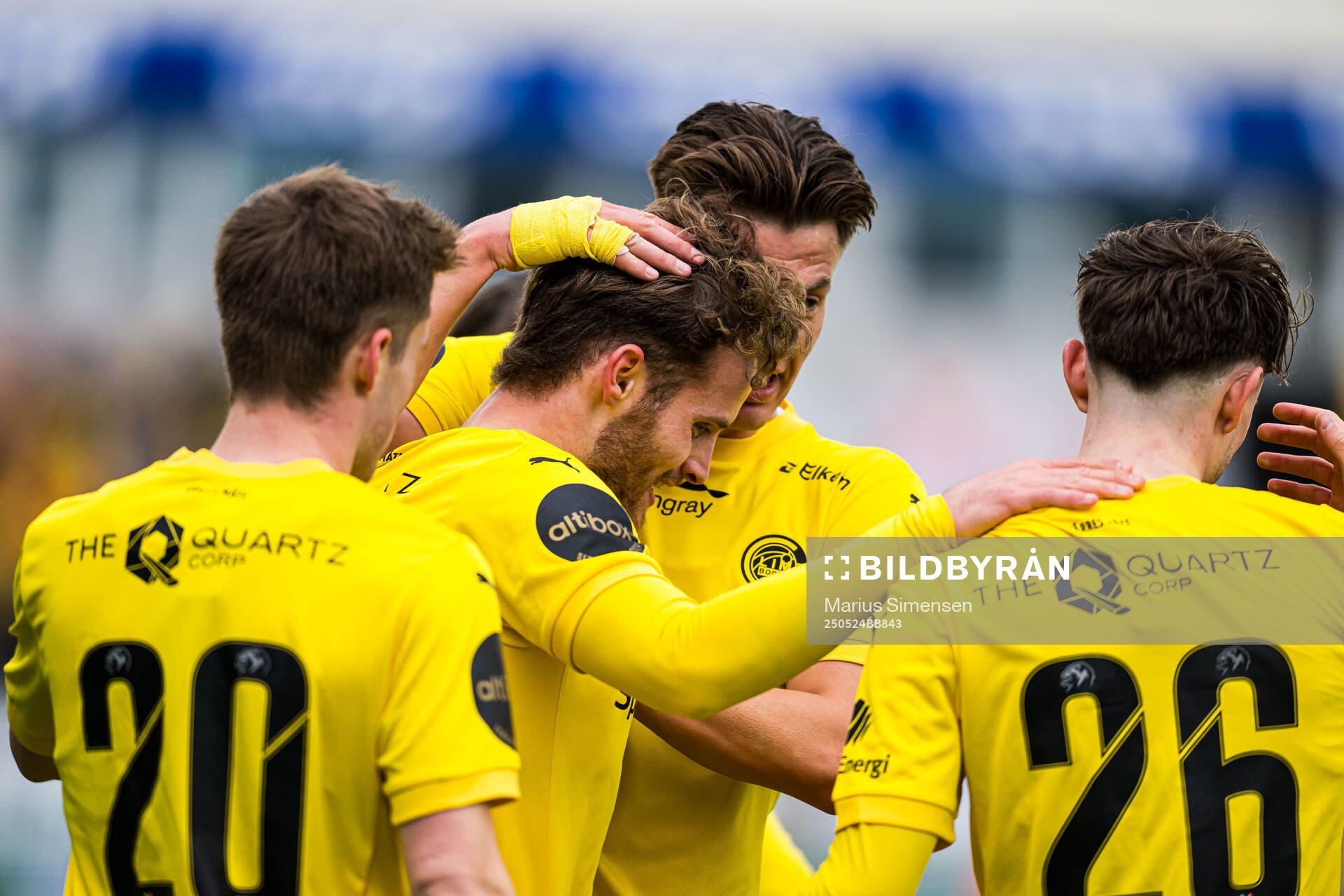 Ole Didrik Blomberg of Bodø/Glimt celebrates after scoring the 2-0 goal during the Eliteserien match between Bodø/Glimt and Rosenborg on May 24, 2025 in Bodø.