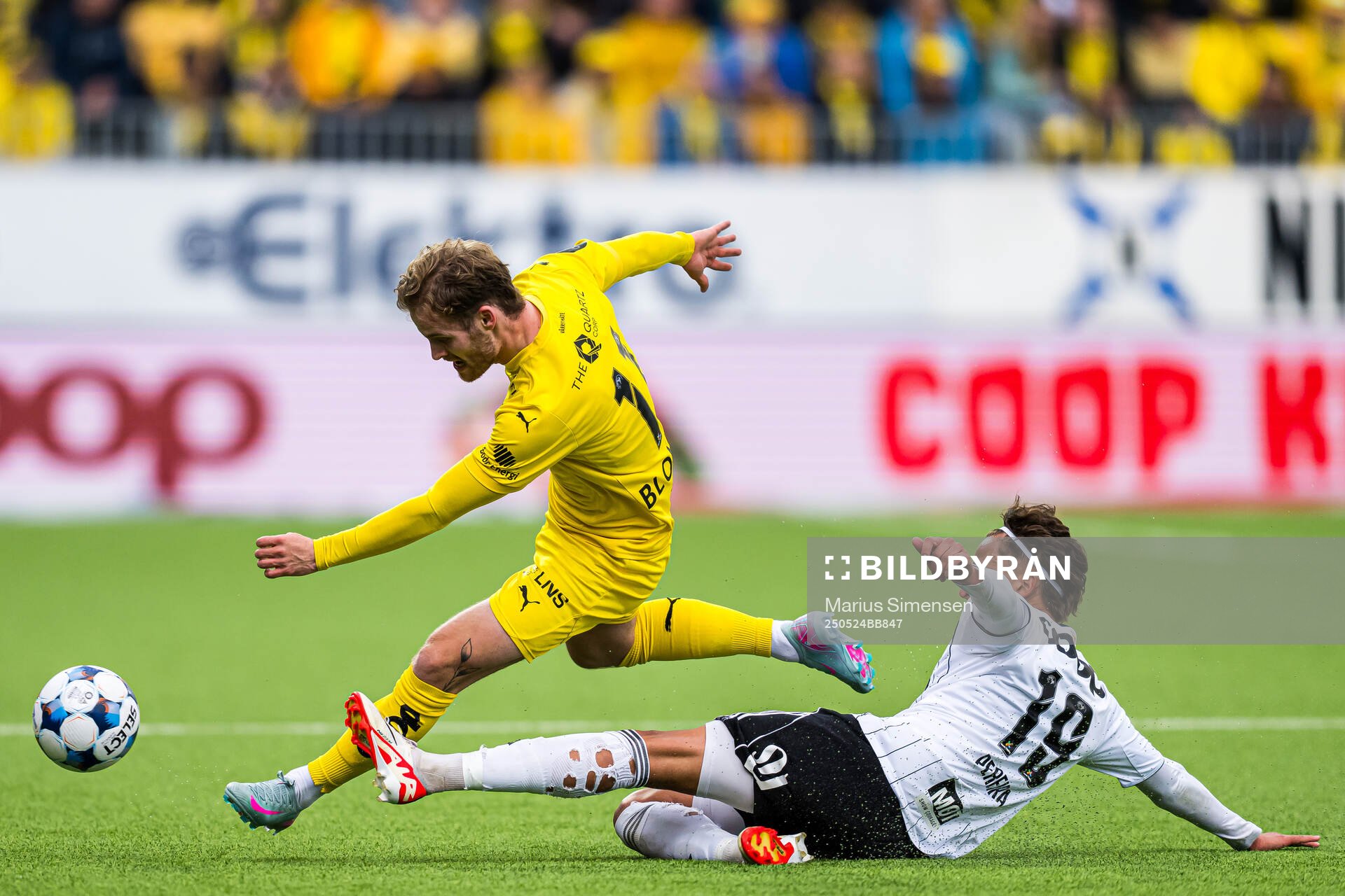 Ole Didrik Blomberg of Bodø/Glimt and Adrian Nilsen