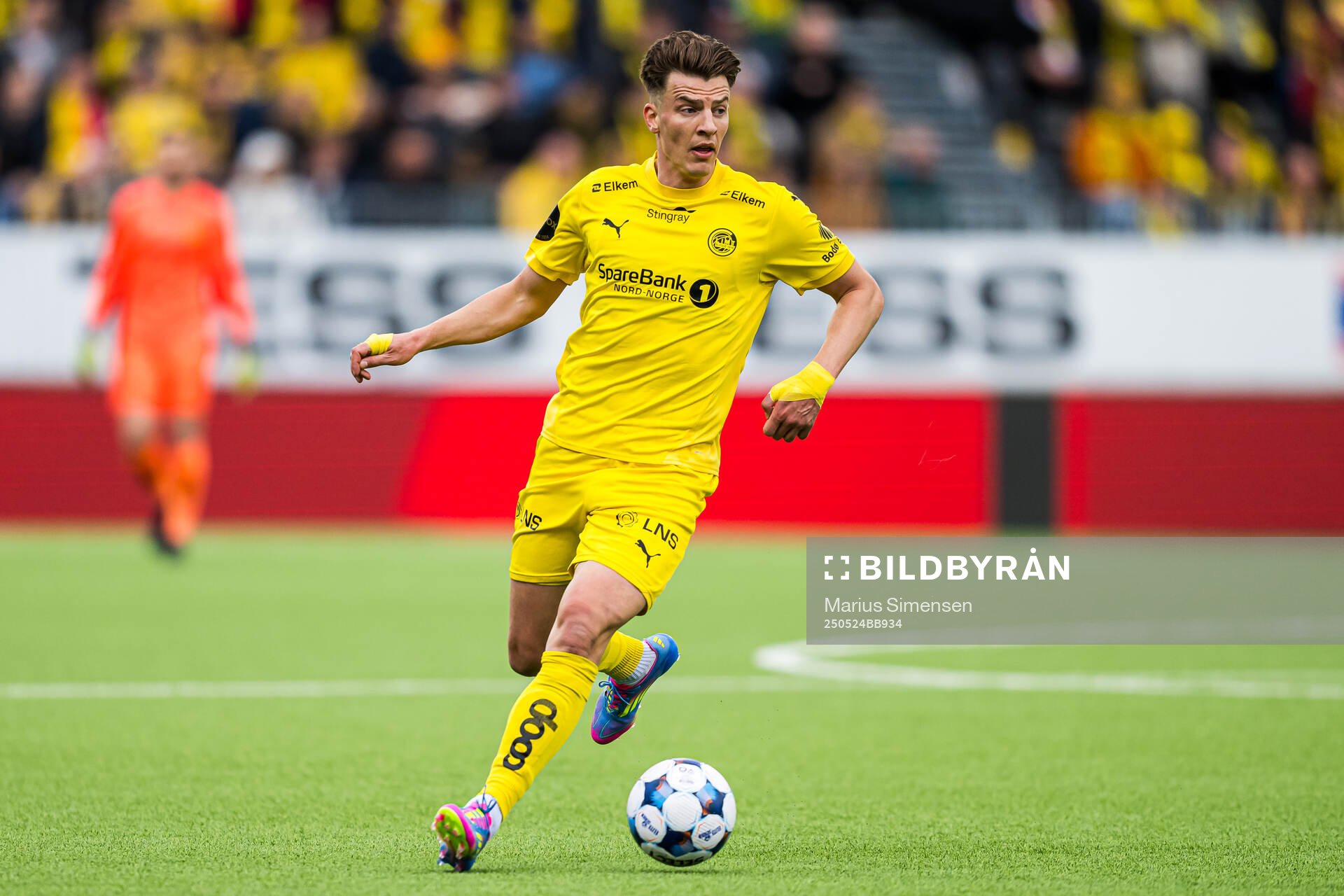 Jostein Gundersen of Bodø/Glimt during the Eliteserien match between Bodø/Glimt and Rosenborg on May 24, 2025 in Bodø.