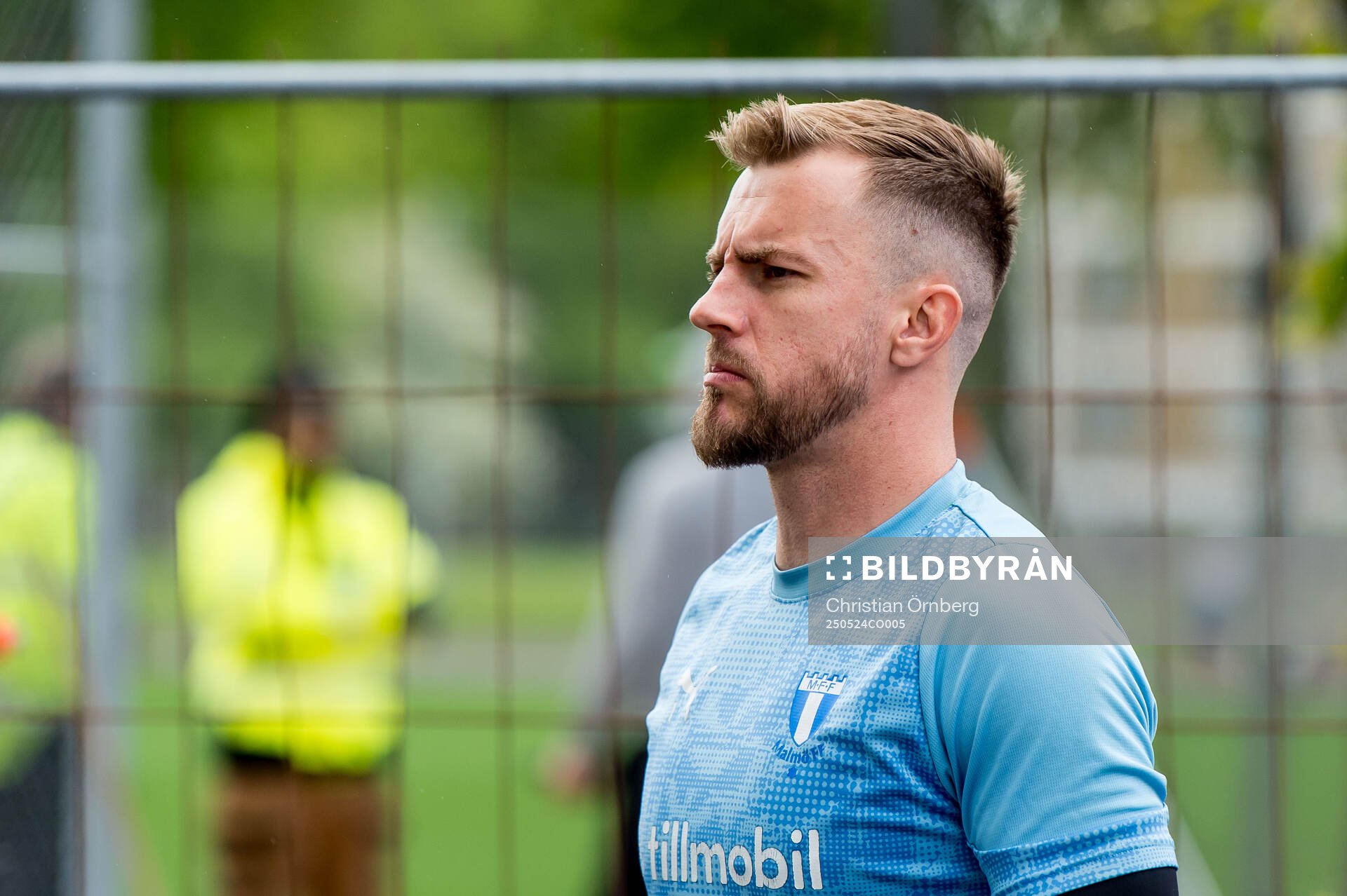 Målvakt Ricardo Friedrich inför en träning med Malmö FF den 24 maj 2025 i Malmö. 