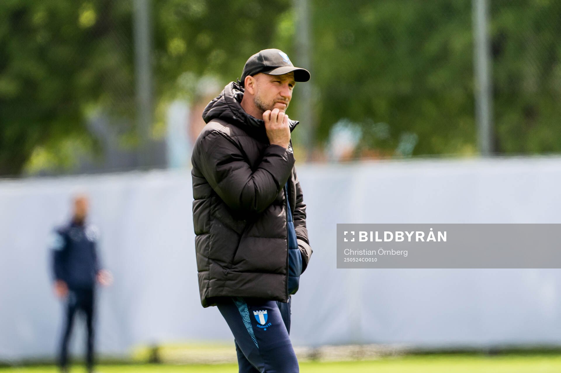 Tränare Henrik Rydström under en träning med Malmö FF den 24 maj 2025 i Malmö. 