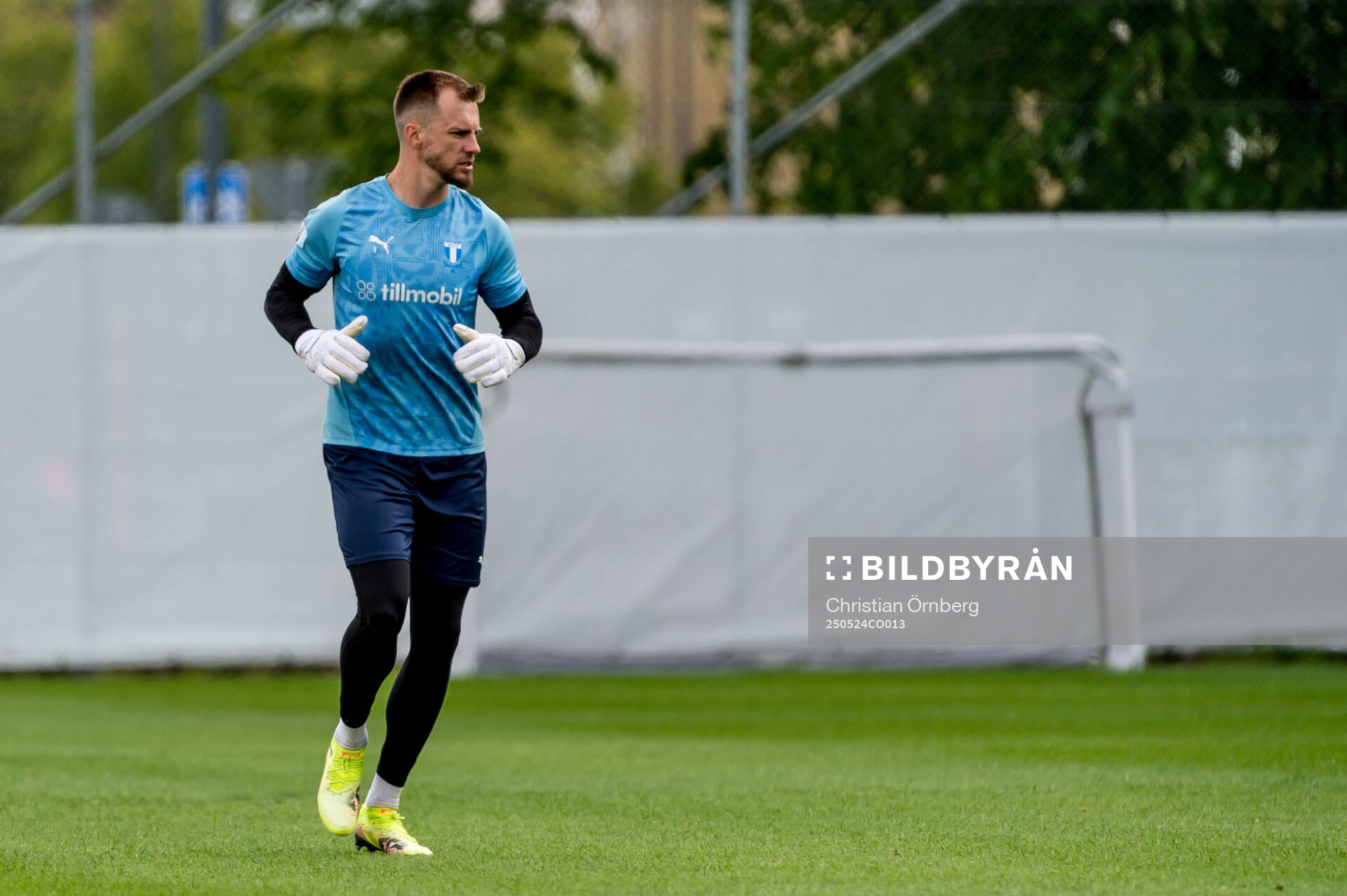 Målvakt Ricardo Friedrich under en träning med Malmö FF den 24 maj 2025 i Malmö. 