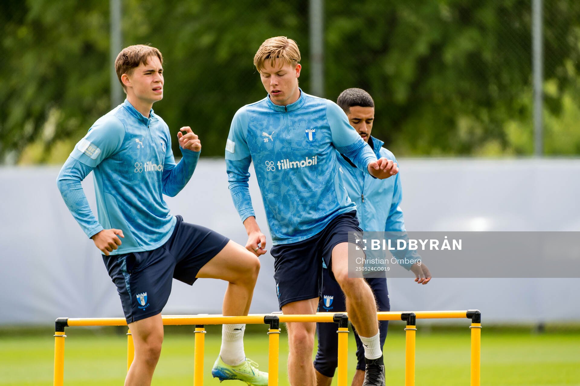 Nils Zätterström under en träning med Malmö FF den 24 maj 2025 i Malmö. 