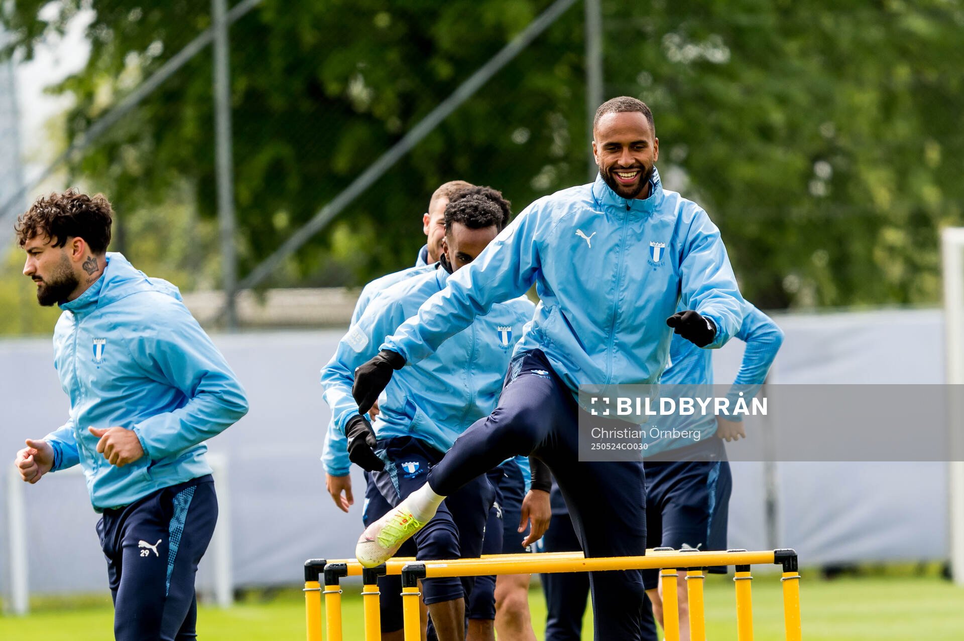 Isaac Kiese Thelin under en träning med Malmö FF den 24 maj 2025 i Malmö. 