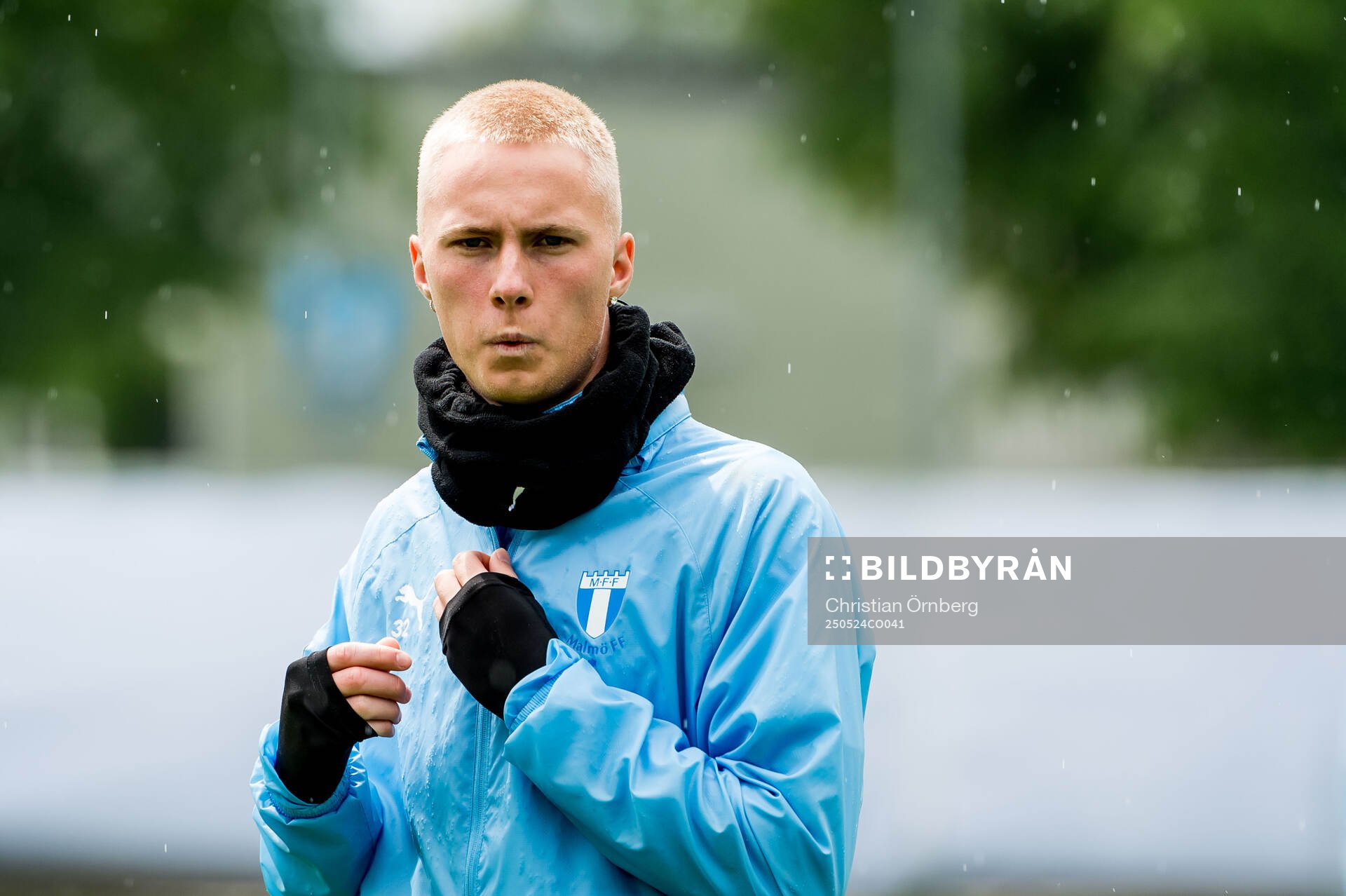 Daniel Gudjohnsen under en träning med Malmö FF den 24 maj 2025 i Malmö. 