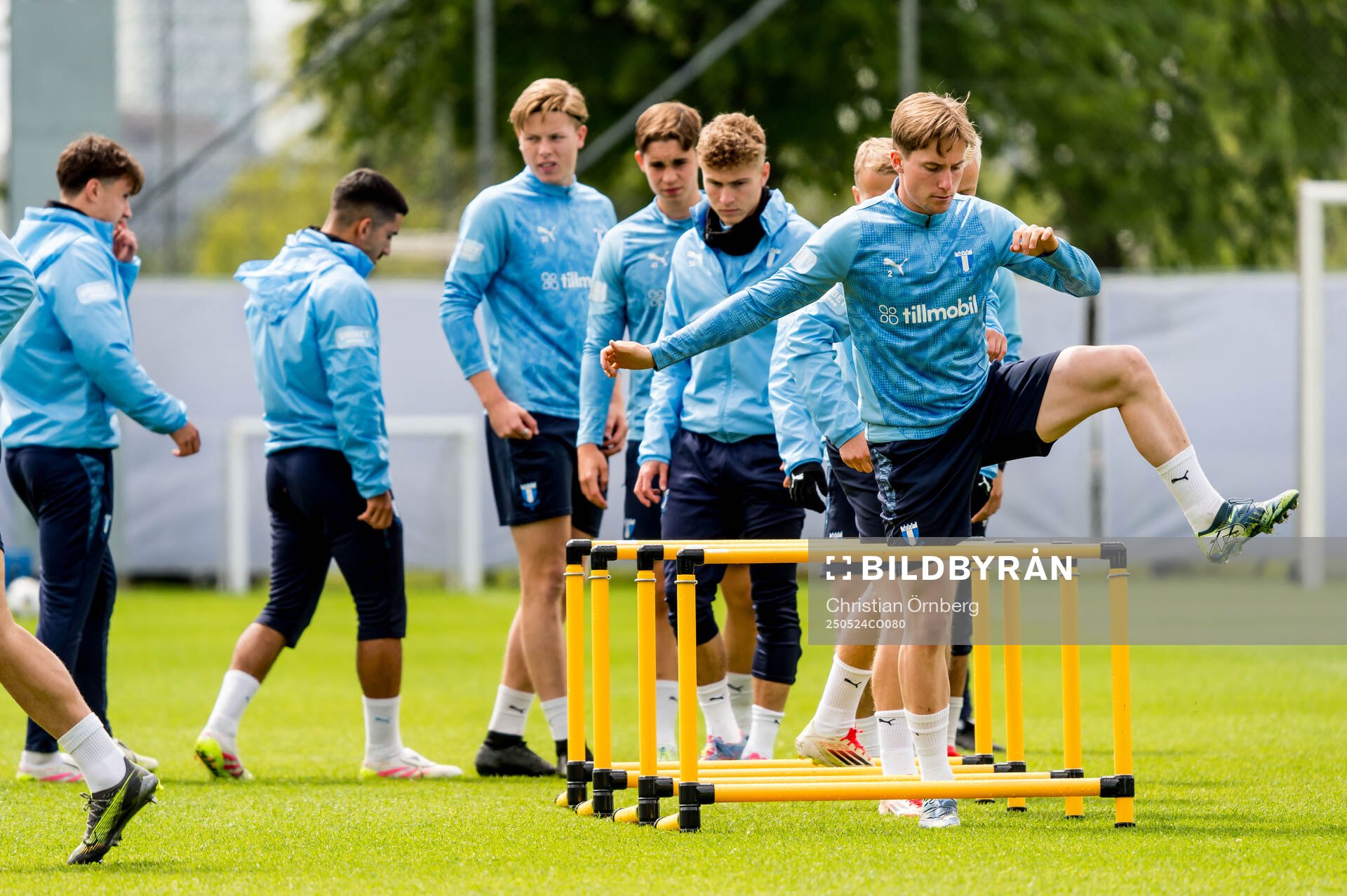 Johan Karlsson under en träning med Malmö FF den 24 maj 2025 i Malmö. 