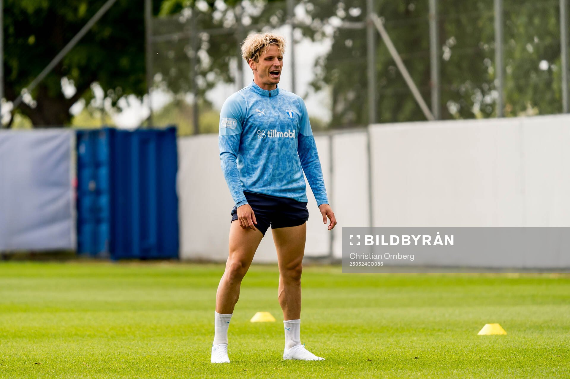 Jens Stryger Larsen under en träning med Malmö FF den 24 maj 2025 i Malmö. 