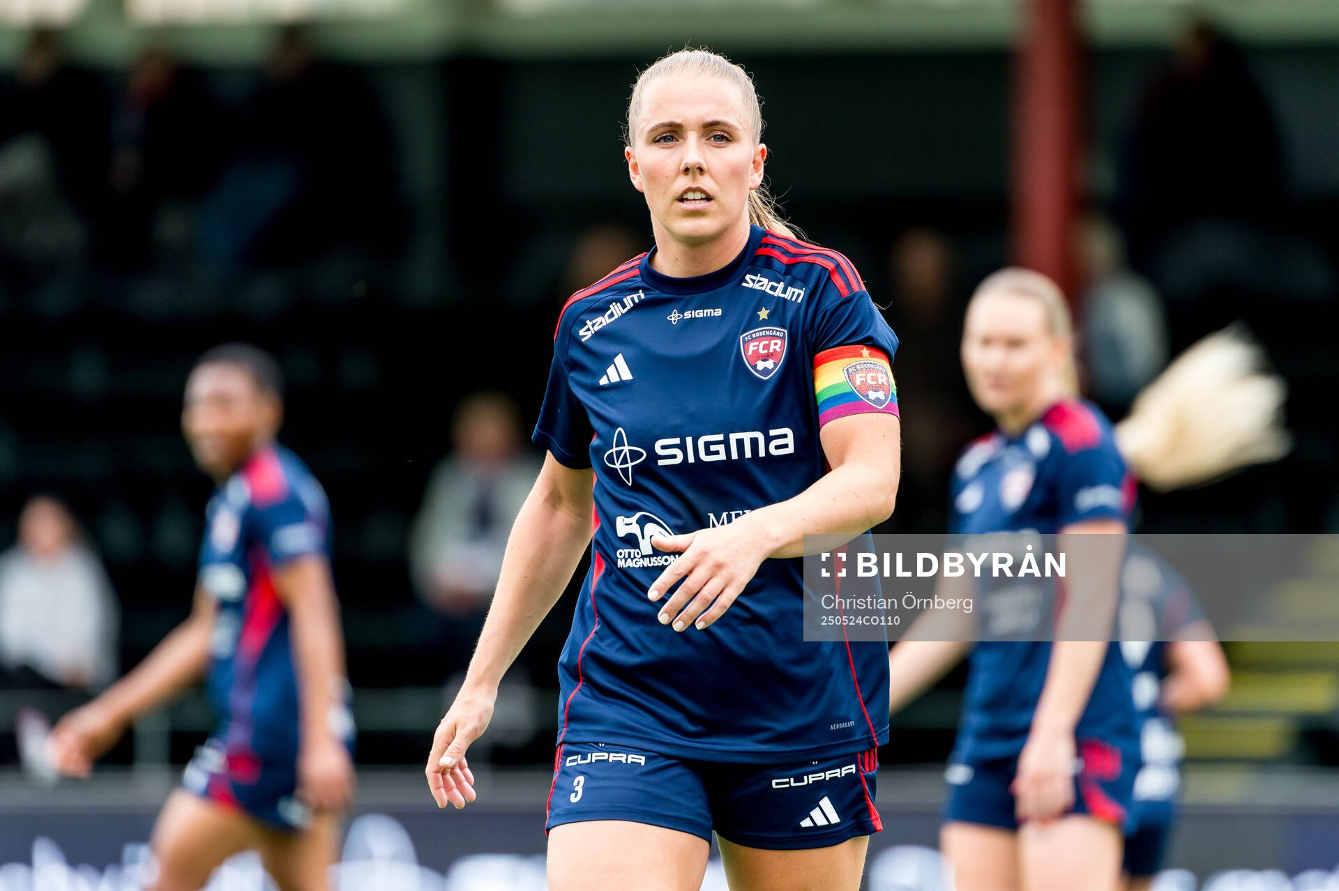 Rosengårds Gudrun Arnardottir under fotbollsmatchen i Damallsvenskan mellan Rosengård och Häcken den 24 maj 2025 i Malmö. 