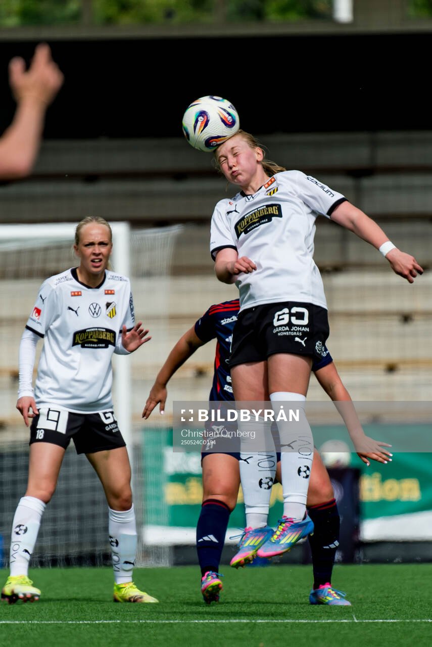 Häckens Johanna Fossdalsá Sørensen under fotbollsmatchen i Damallsvenskan mellan Rosengård och Häcken den 24 maj 2025 i Malmö. 