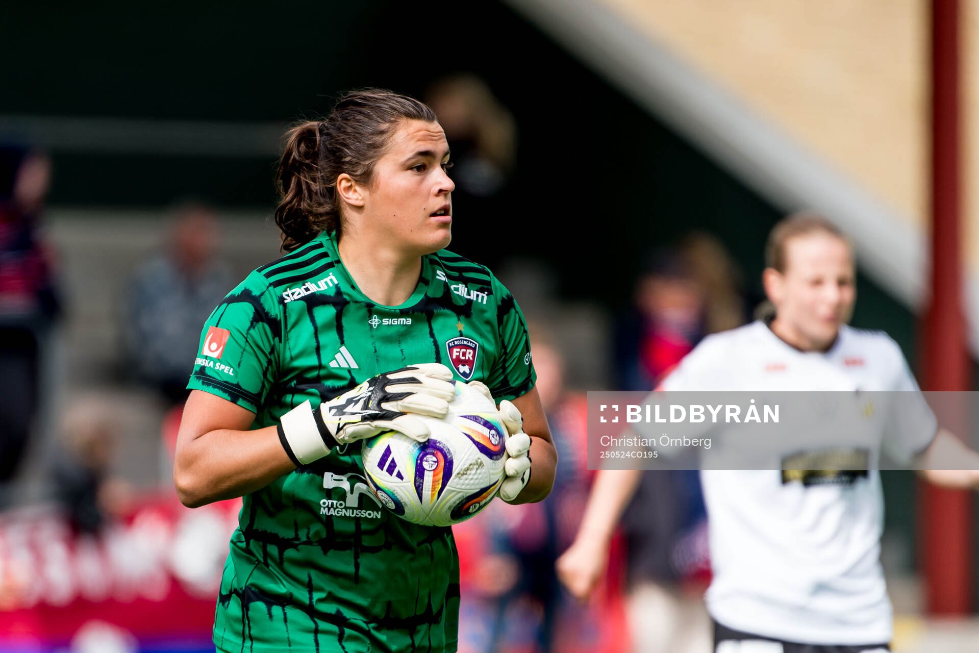 Rosengårds målvakt Eartha Cumings under fotbollsmatchen i Damallsvenskan mellan Rosengård och Häcken den 24 maj 2025 i Malmö. 
