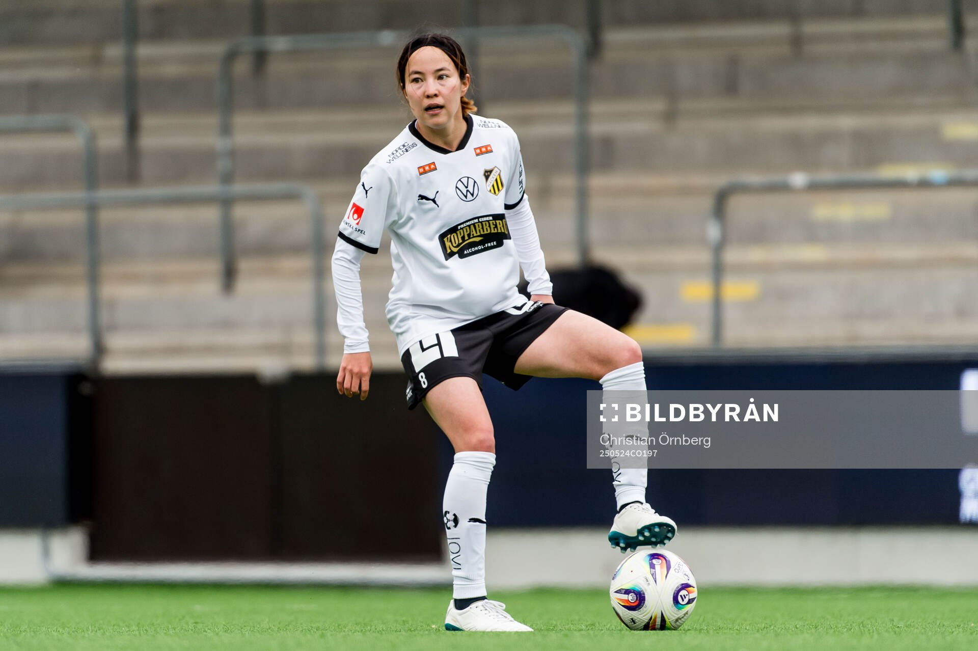 Häckens Hikaru Kitagawa under fotbollsmatchen i Damallsvenskan mellan Rosengård och Häcken den 24 maj 2025 i Malmö. 