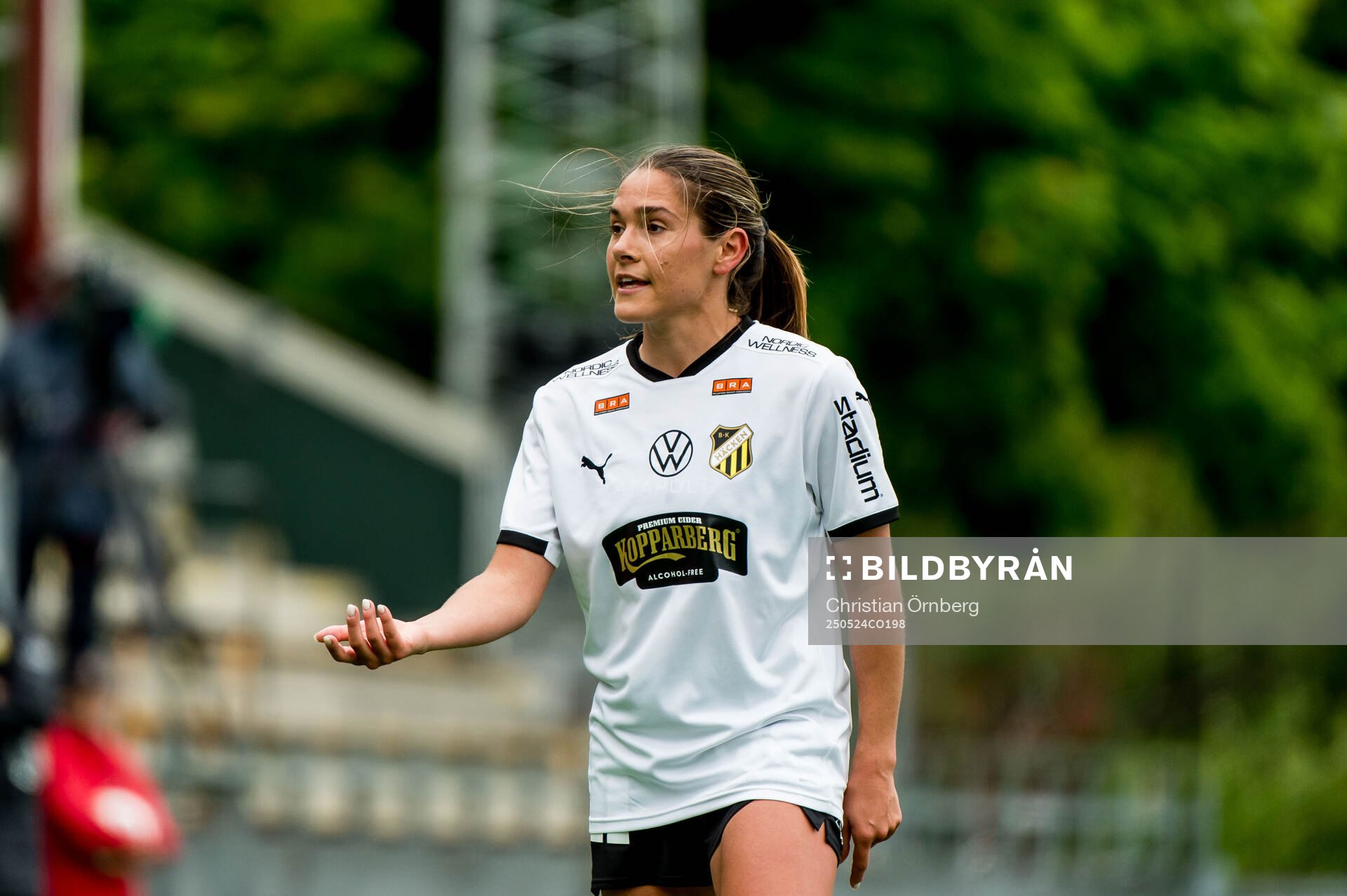 Häckens Mary Caroline Wickenheiser under fotbollsmatchen i Damallsvenskan mellan Rosengård och Häcken den 24 maj 2025 i Malmö. 