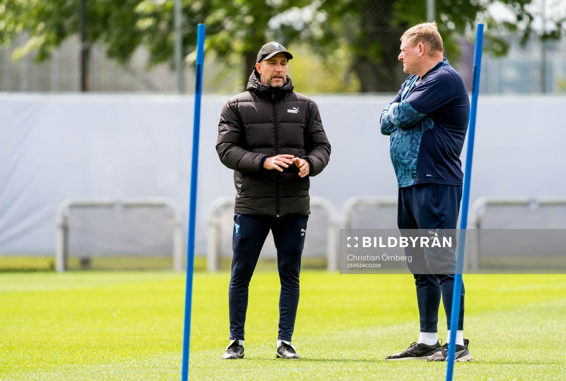 Tränare Henrik Rydström under en träning med Malmö FF den 24 maj 2025 i Malmö. 