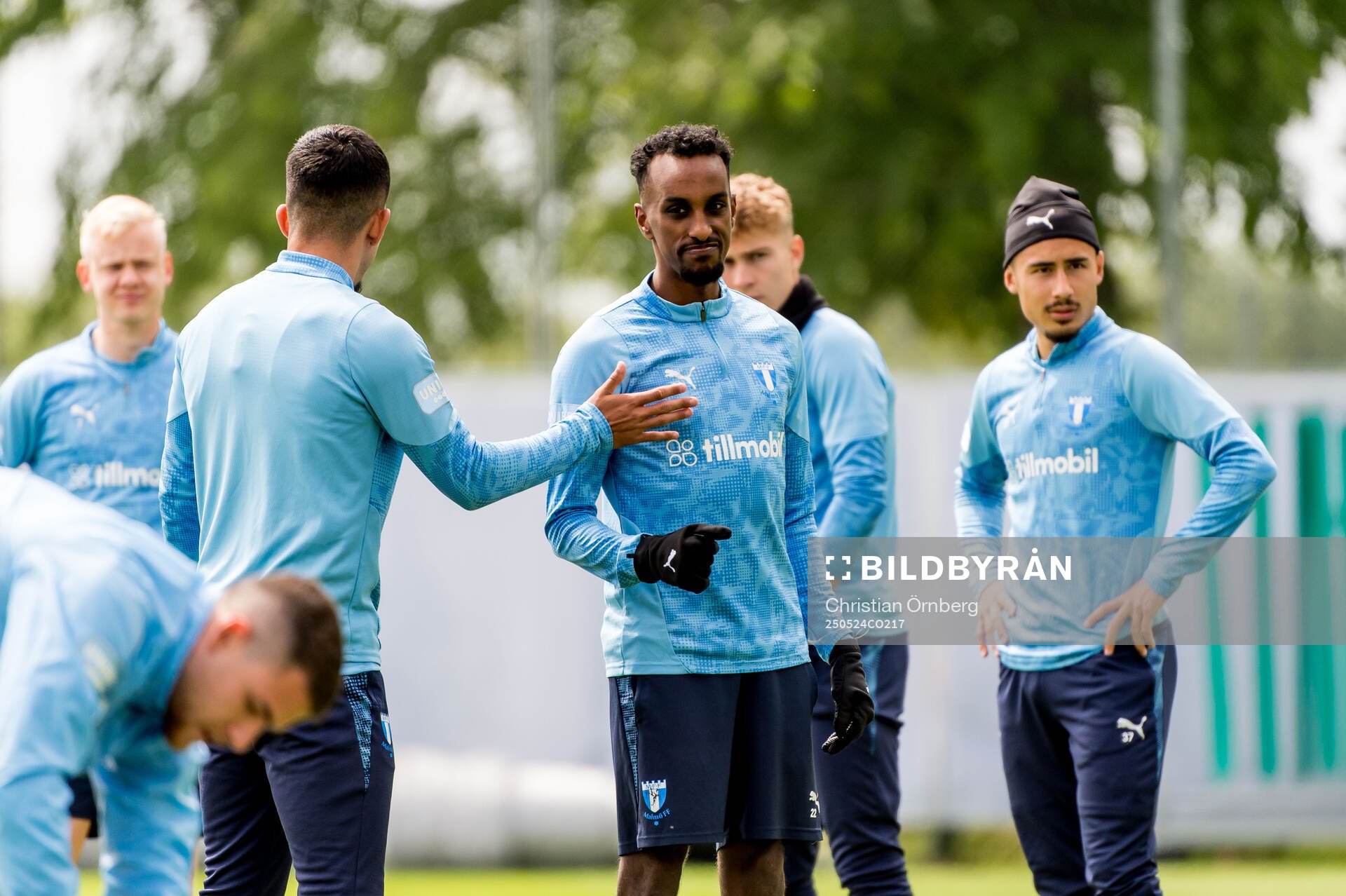 Taha Ali under en träning med Malmö FF den 24 maj 2025 i Malmö. 