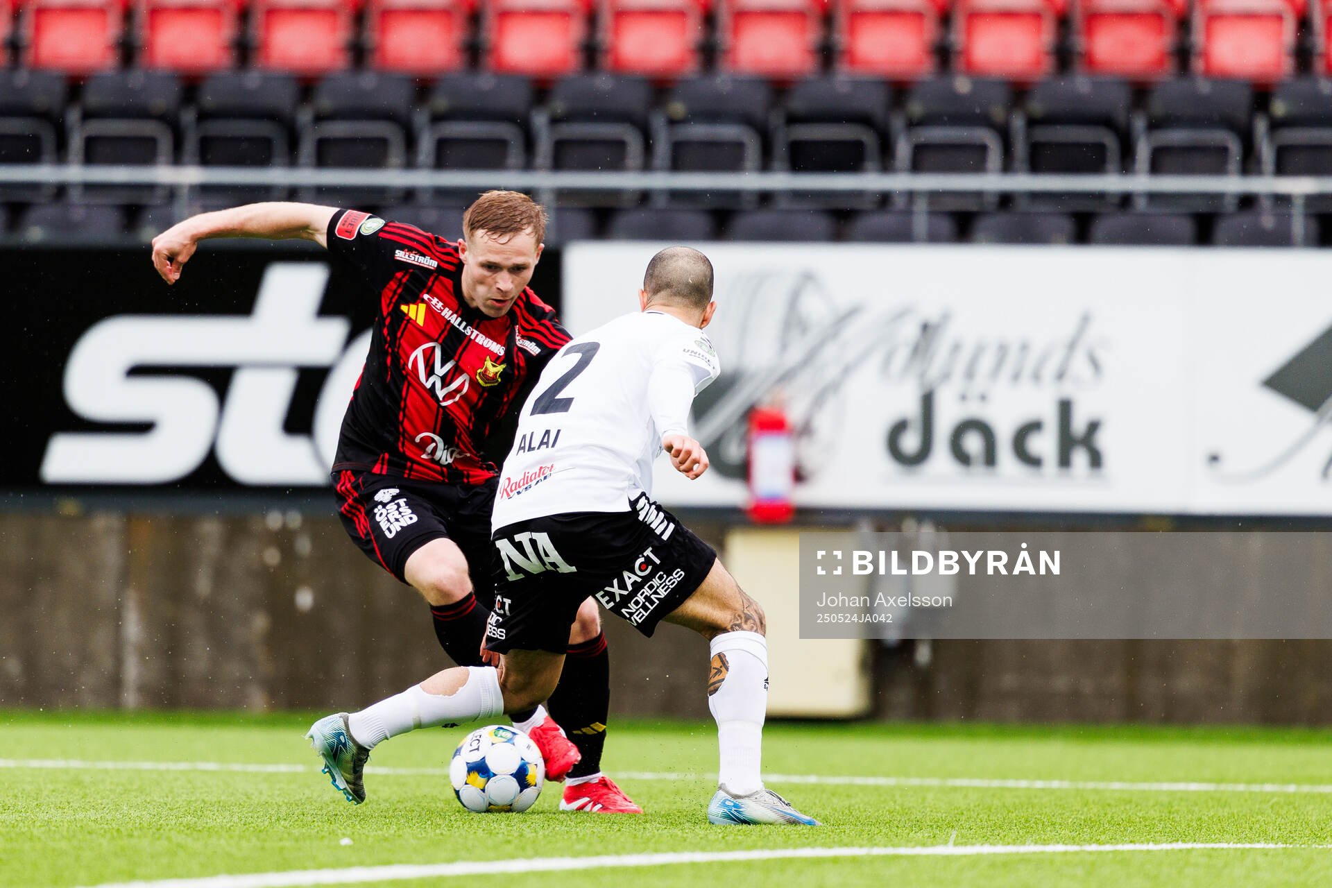 Östersunds James Joseph Kirby under fotbollsmatchen i Superettan mellan Östersund och Örebro den 24 maj 2025 i Östersund. 