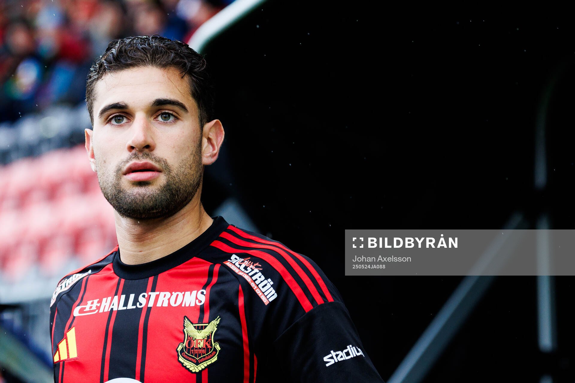 Östersunds Ahmed Bonnah under fotbollsmatchen i Superettan mellan Östersund och Örebro den 24 maj 2025 i Östersund. 