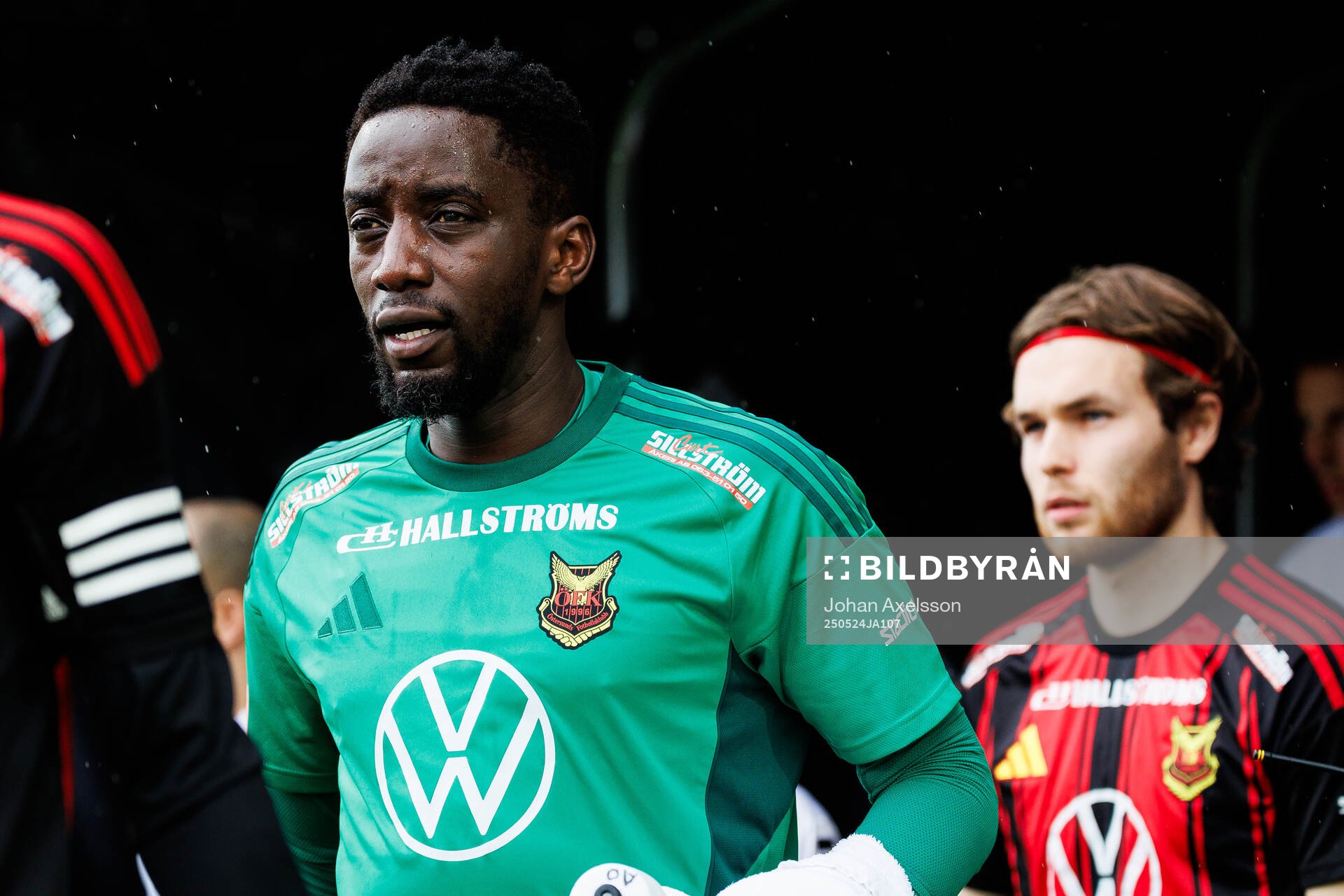Östersunds Arnold Otieno under fotbollsmatchen i Superettan mellan Östersund och Örebro den 24 maj 2025 i Östersund. 