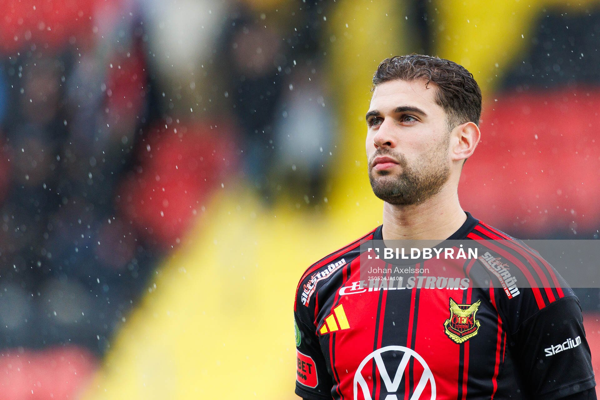 Östersunds Ahmed Bonnah under fotbollsmatchen i Superettan mellan Östersund och Örebro den 24 maj 2025 i Östersund. 