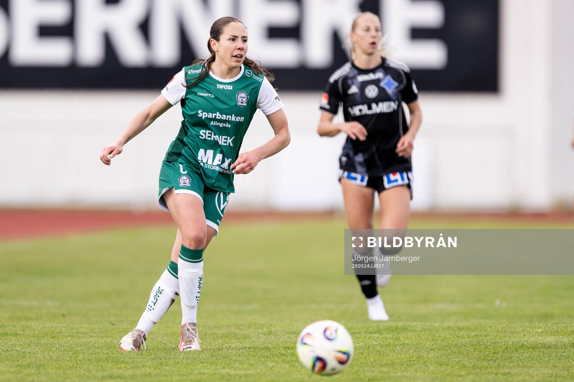 Alingsås Johanna Barth under fotbollsmatchen i Damallsvenskan mellan Alingsås och IFK Norrköping den 24 maj 2025 i Alingsås. 