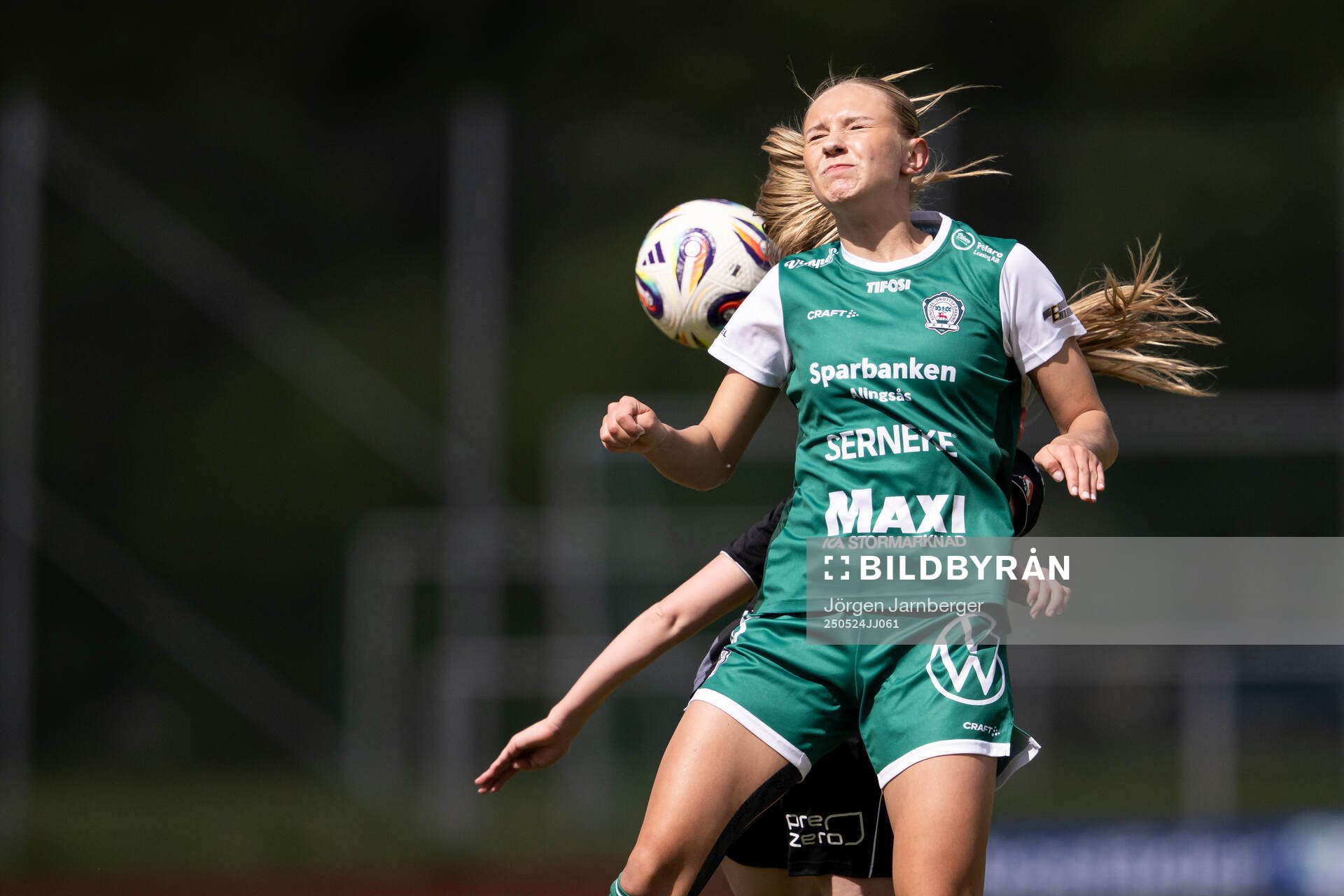 Alingsås Tilde Karlsson under fotbollsmatchen i Damallsvenskan mellan Alingsås och IFK Norrköping den 24 maj 2025 i Alingsås.