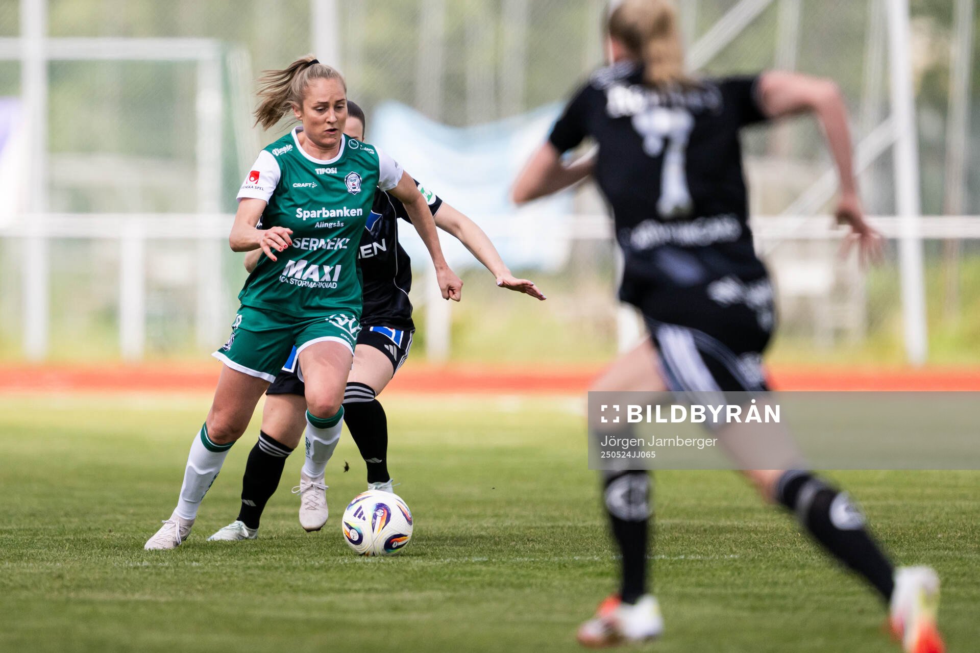 Alingsås Karin Lundin under fotbollsmatchen i Damallsvenskan mellan Alingsås och IFK Norrköping den 24 maj 2025 i Alingsås. 