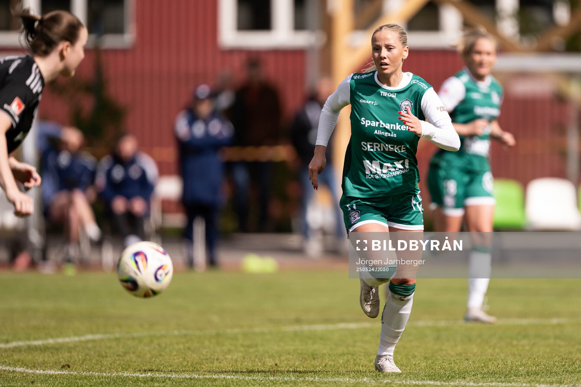 Alingsås Moa Öhman under fotbollsmatchen i Damallsvenskan mellan Alingsås och IFK Norrköping den 24 maj 2025 i Alingsås. 