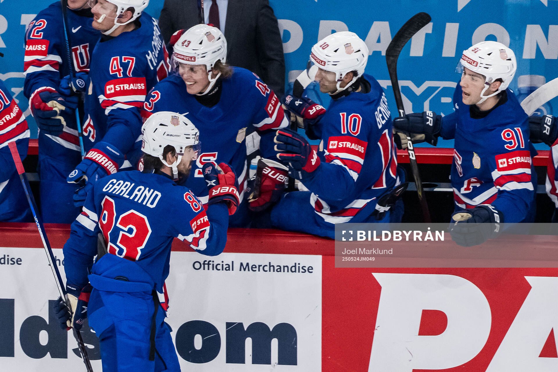 Conor Garland of USA celebrates