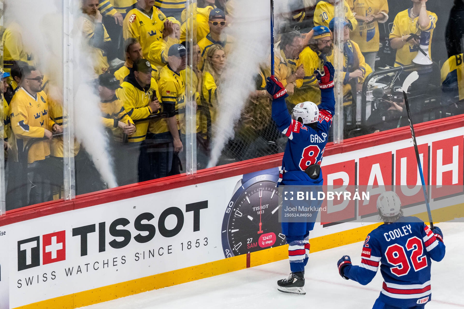 Conor Garland of USA celebrates