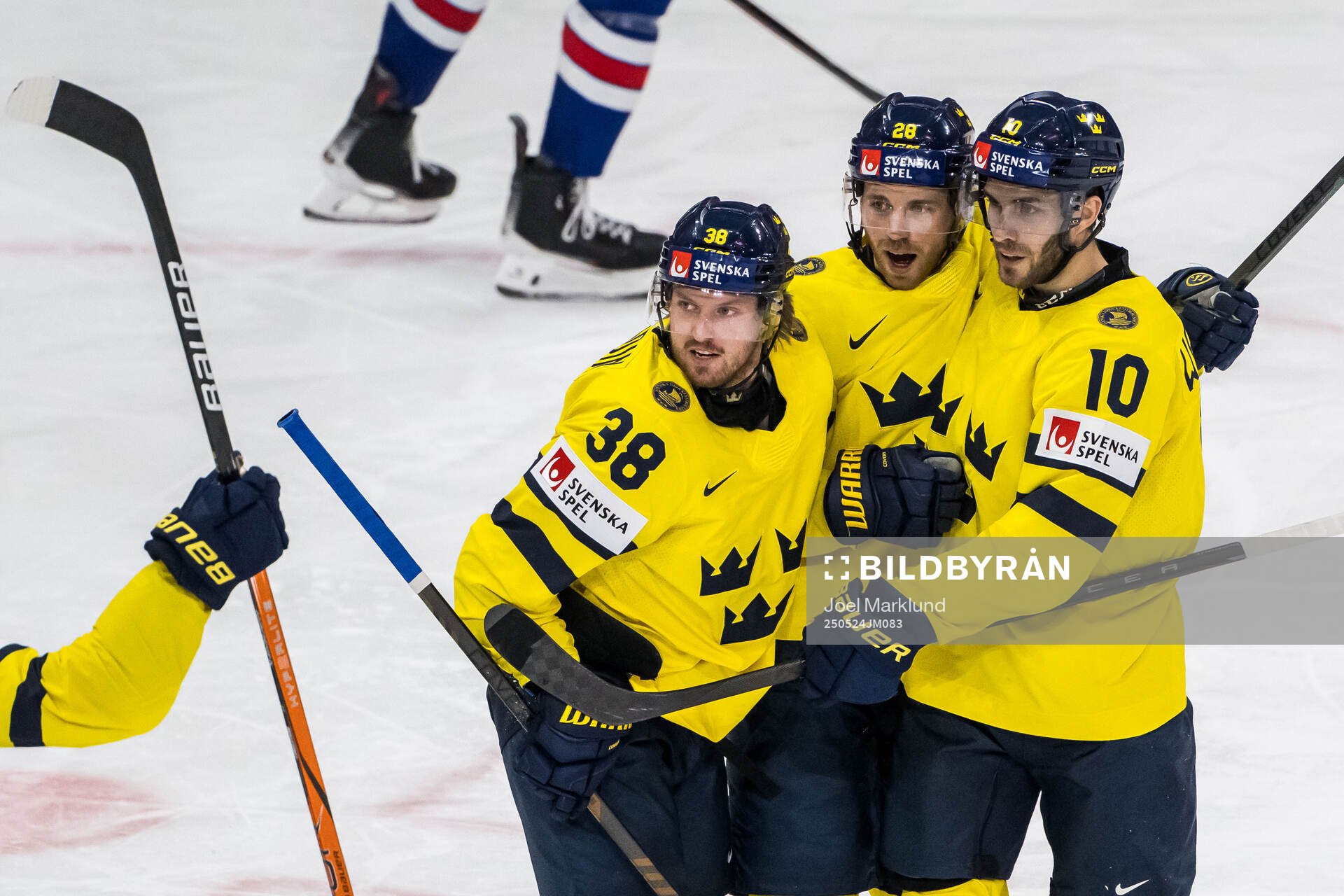 Rasmus Sandin, Elias Lindholm and Alexander Wennberg of