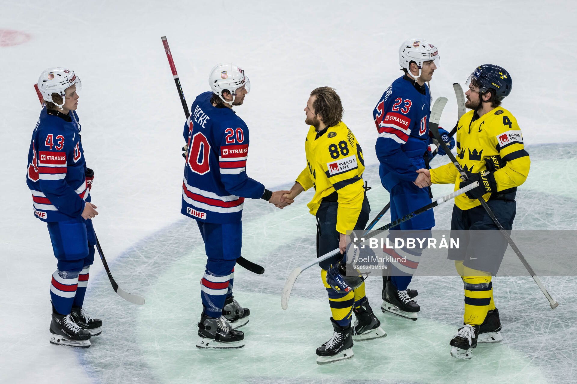 William Nylander and Rasmus Andersson of Sweden with Andrew