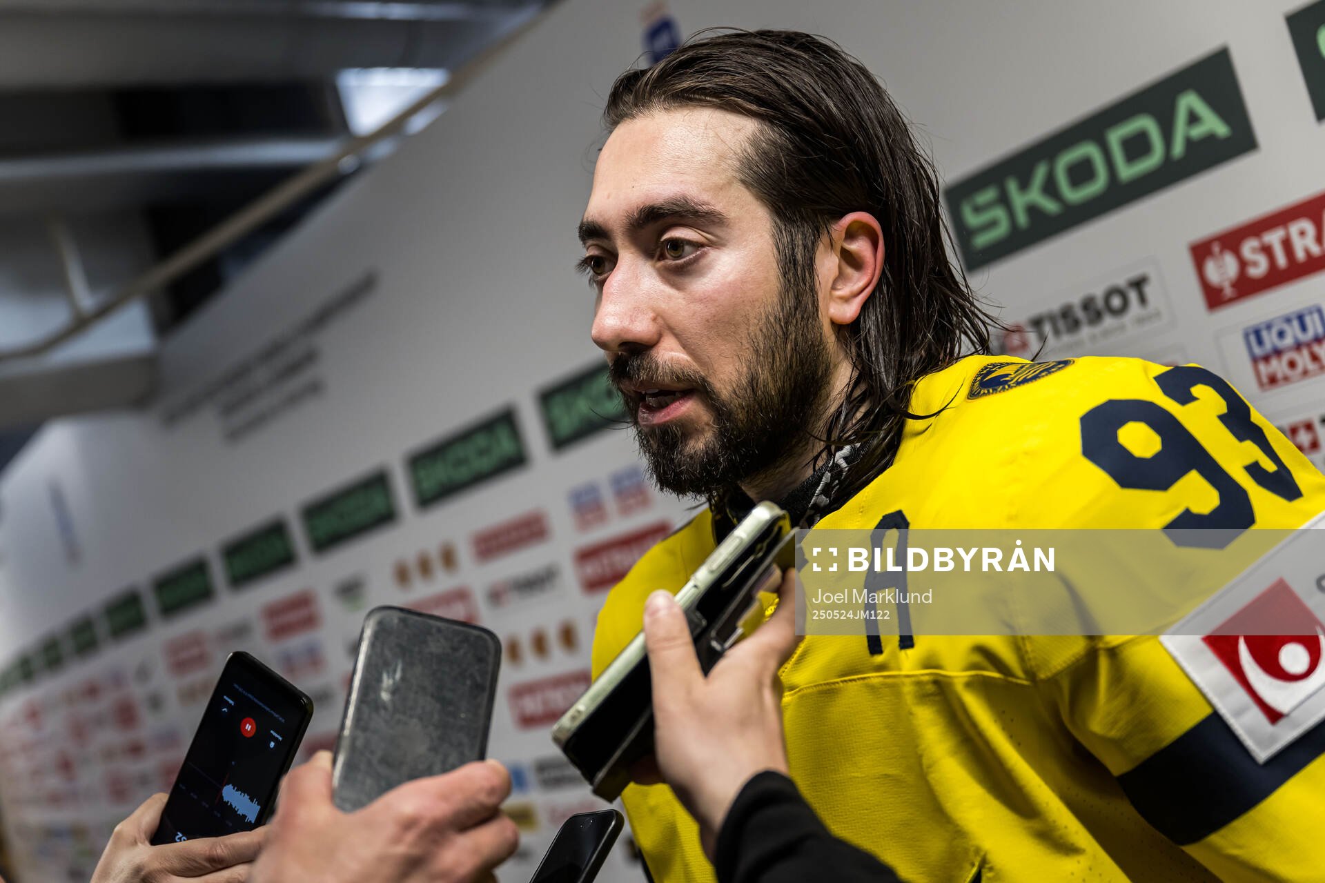 Mika Zibanejad of Sweden in mixed zone