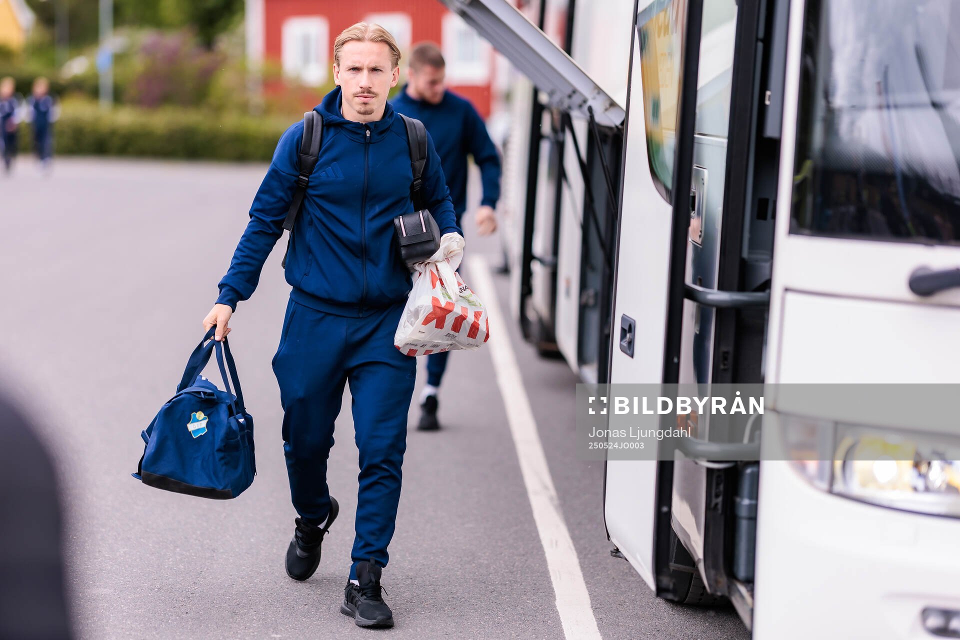 Östers David Seger inför fotbollsmatchen i Allsvenskan mellan Värnamo och Öster den 24 maj 2025 i Värnamo. 