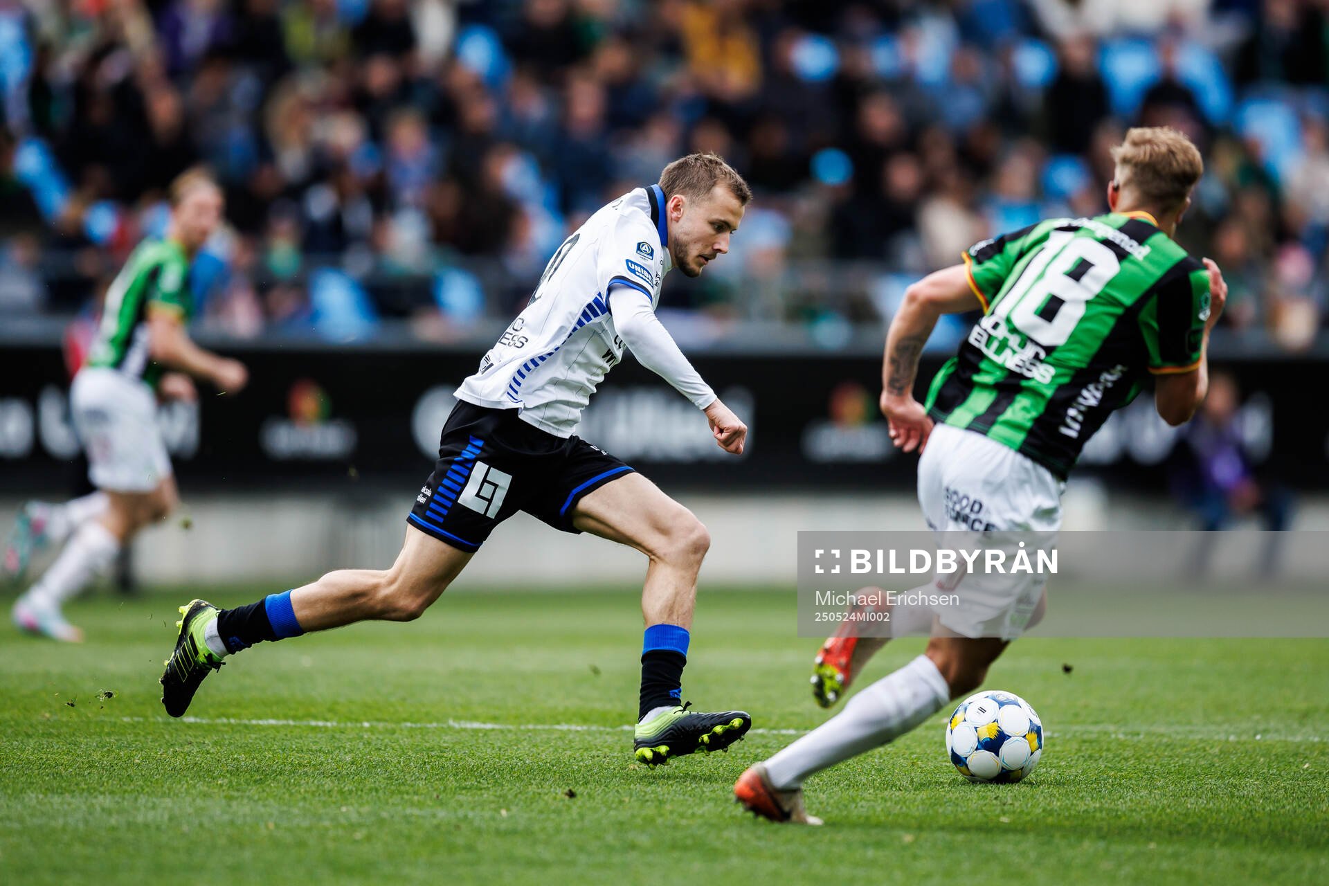 Sirius Melker Heier under fotbollsmatchen i Allsvenskan mellan GAIS och Sirius den 24 maj 2025 i Göteborg. 