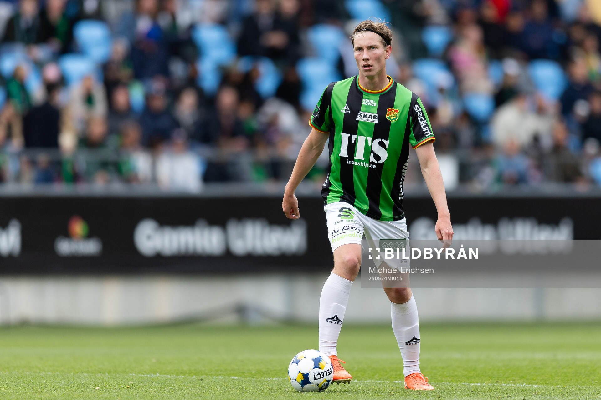 GAIS Robin Frej under fotbollsmatchen i Allsvenskan mellan GAIS och Sirius den 24 maj 2025 i Göteborg. 
