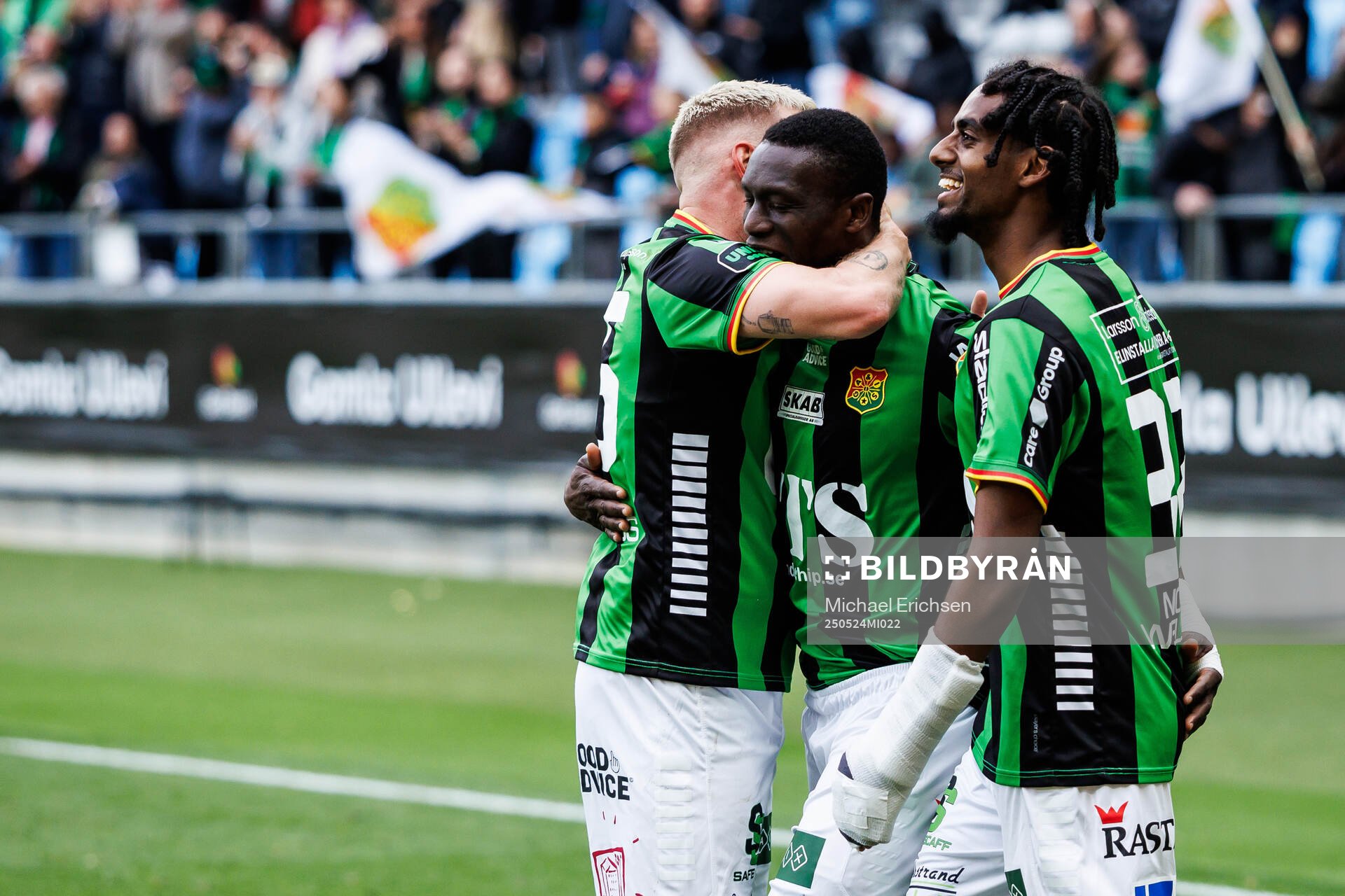GAIS Ibrahim Diabate jublar efter 2-1 under fotbollsmatchen i Allsvenskan mellan GAIS och Sirius den 24 maj 2025 i Göteborg. 