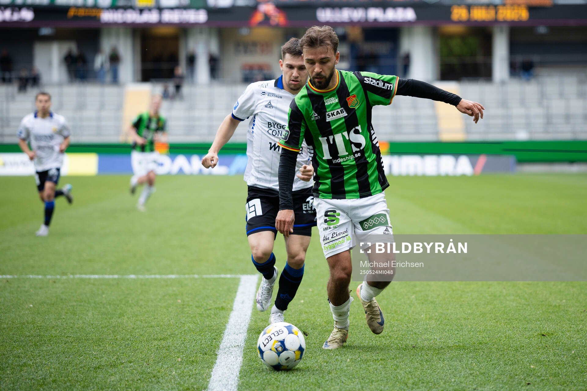 GAIS Edvin Becirovic under fotbollsmatchen i Allsvenskan mellan GAIS och Sirius den 24 maj 2025 i Göteborg. 