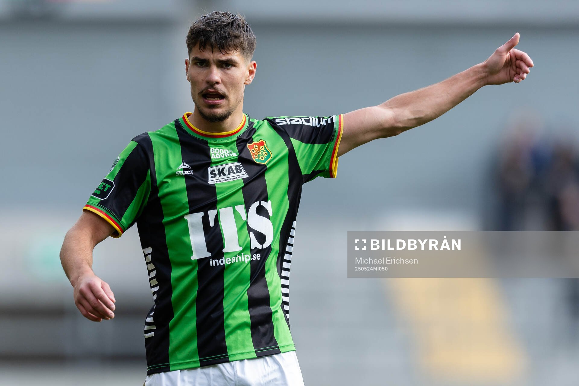 GAIS William Milovanovic under fotbollsmatchen i Allsvenskan mellan GAIS och Sirius den 24 maj 2025 i Göteborg. 