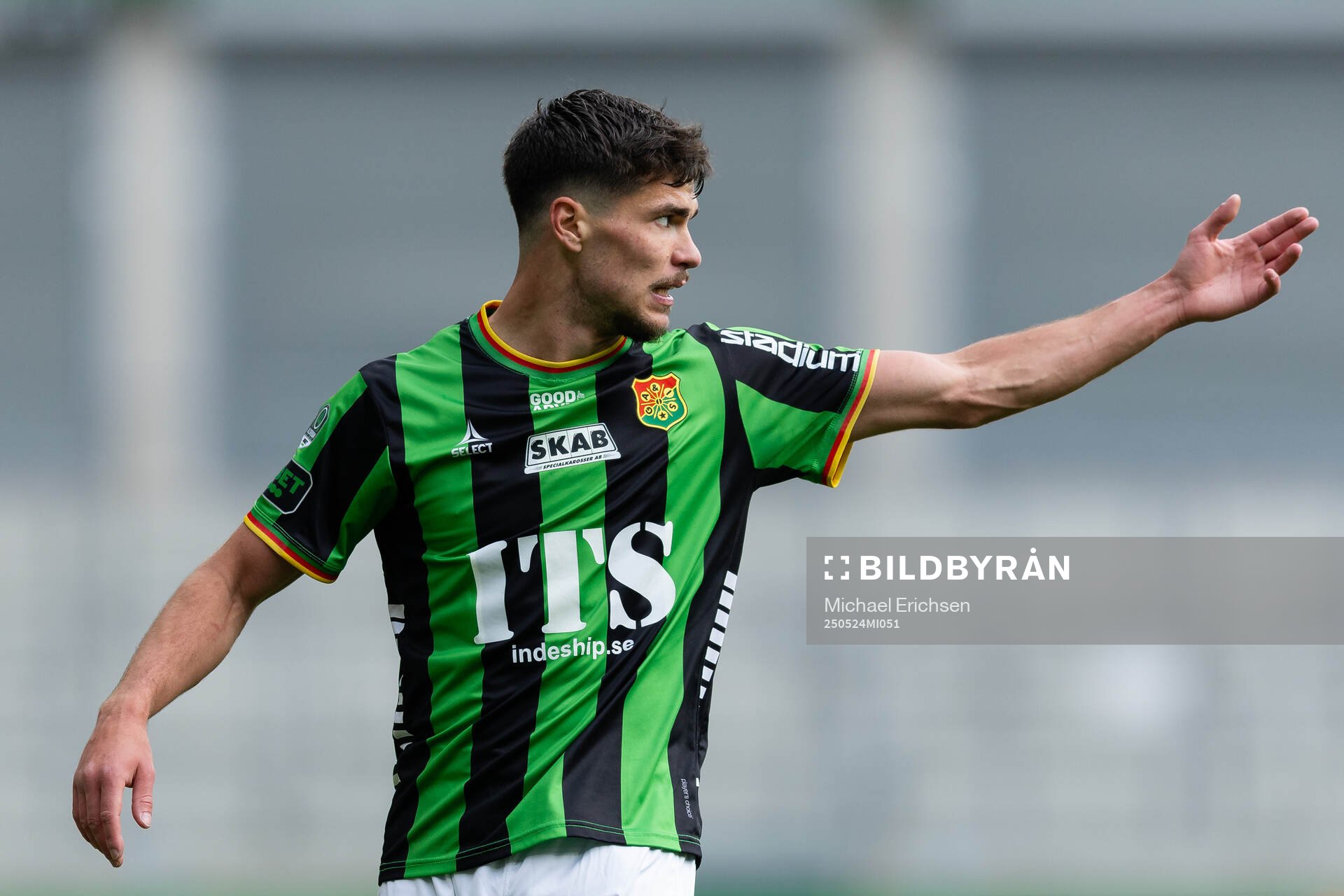 GAIS William Milovanovic under fotbollsmatchen i Allsvenskan mellan GAIS och Sirius den 24 maj 2025 i Göteborg. 