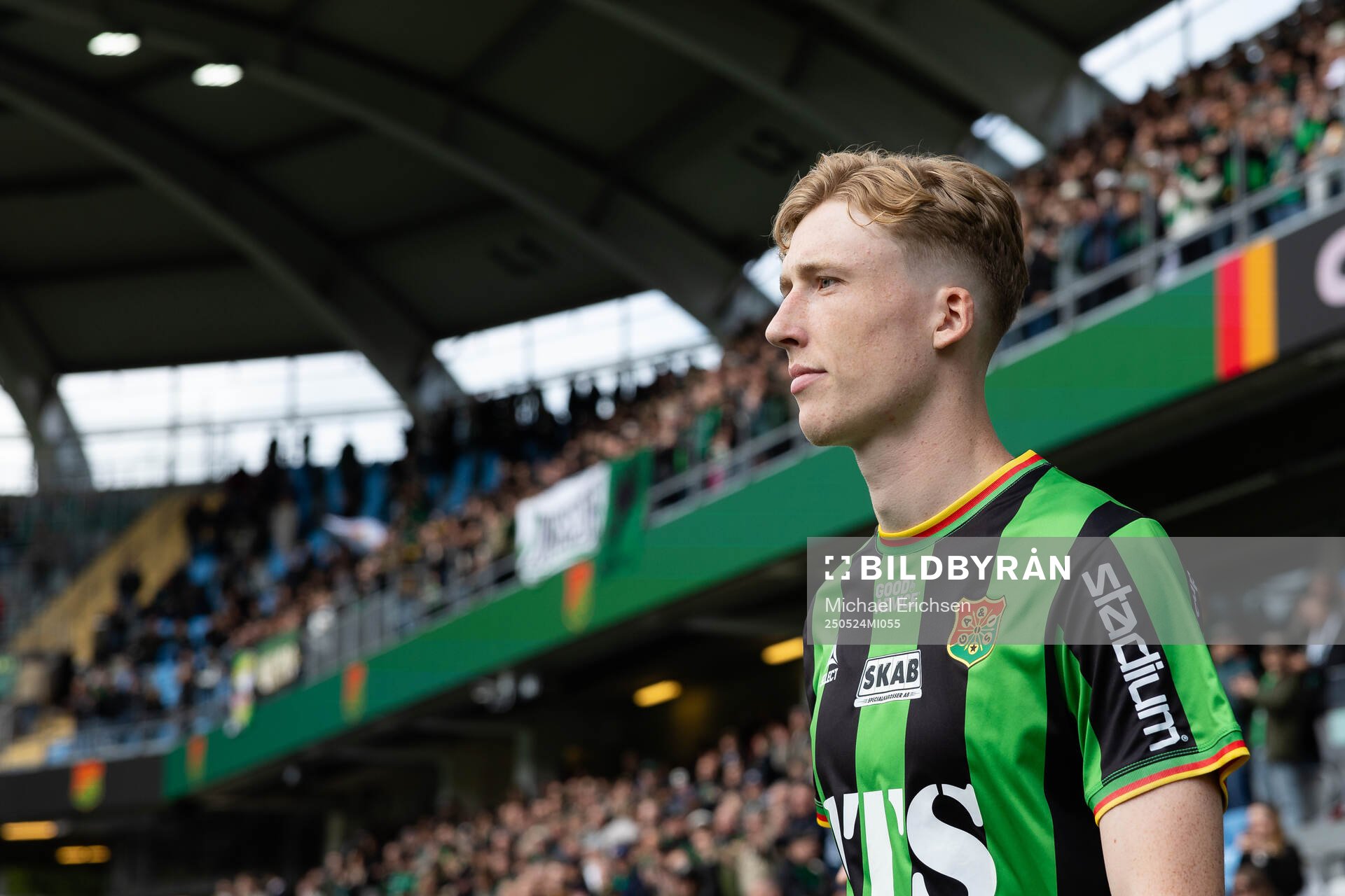 GAIS Filip Beckman inför fotbollsmatchen i Allsvenskan mellan GAIS och Sirius den 24 maj 2025 i Göteborg. 