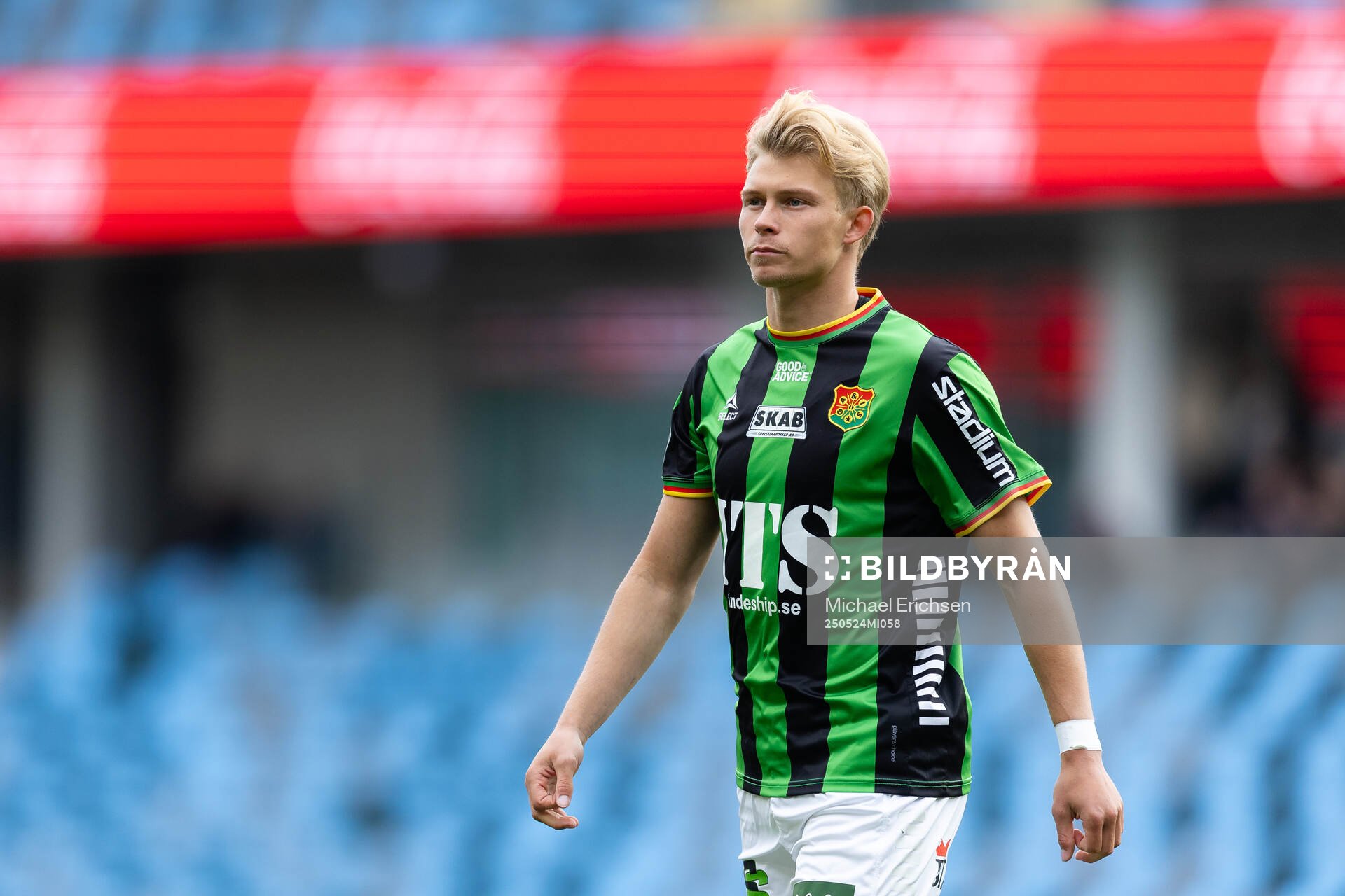 GAIS Rasmus Niklasson Petrovic under fotbollsmatchen i Allsvenskan mellan GAIS och Sirius den 24 maj 2025 i Göteborg. 