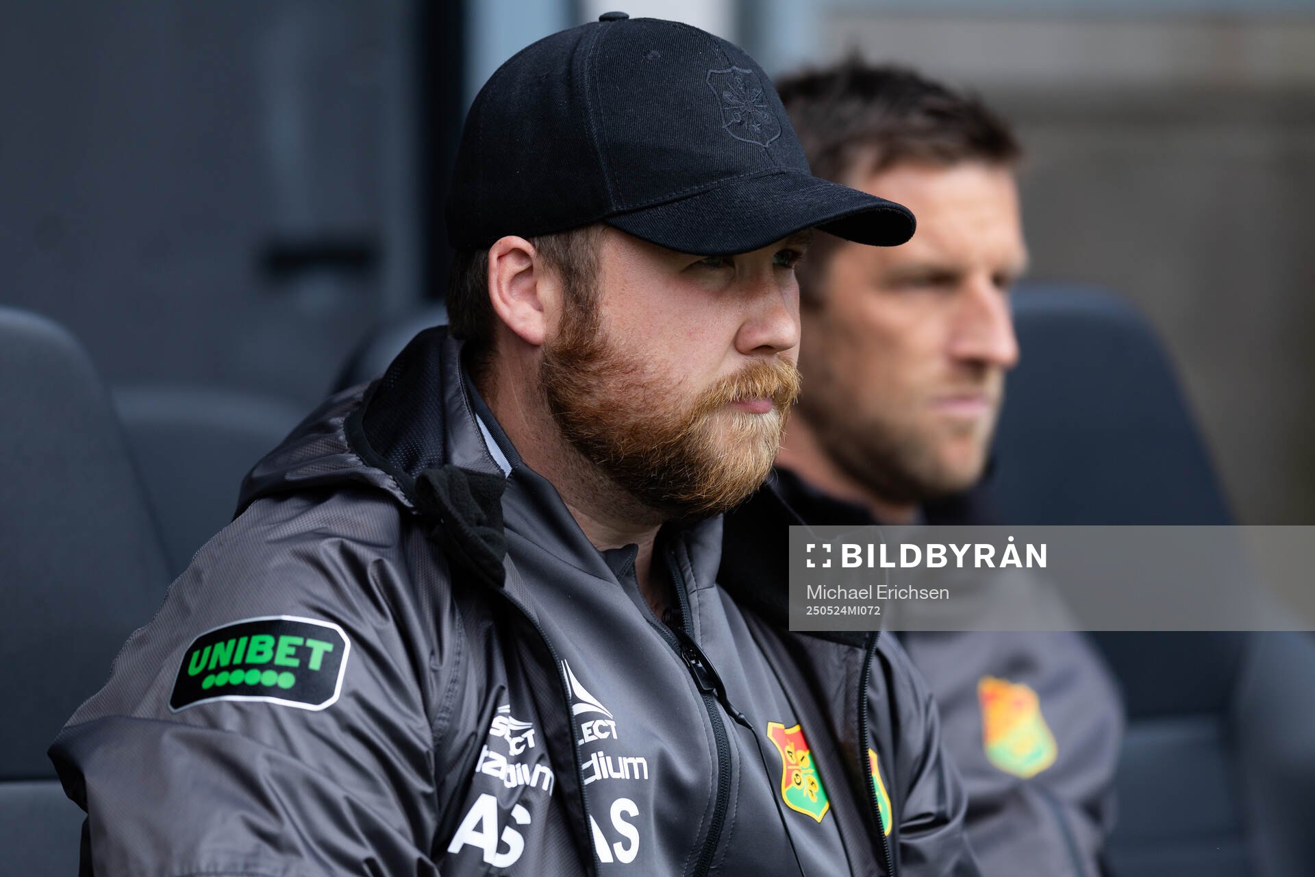 GAIS assisterande tränare Alexander Severin inför fotbollsmatchen i Allsvenskan mellan GAIS och Sirius den 24 maj 2025 i Göteborg. 